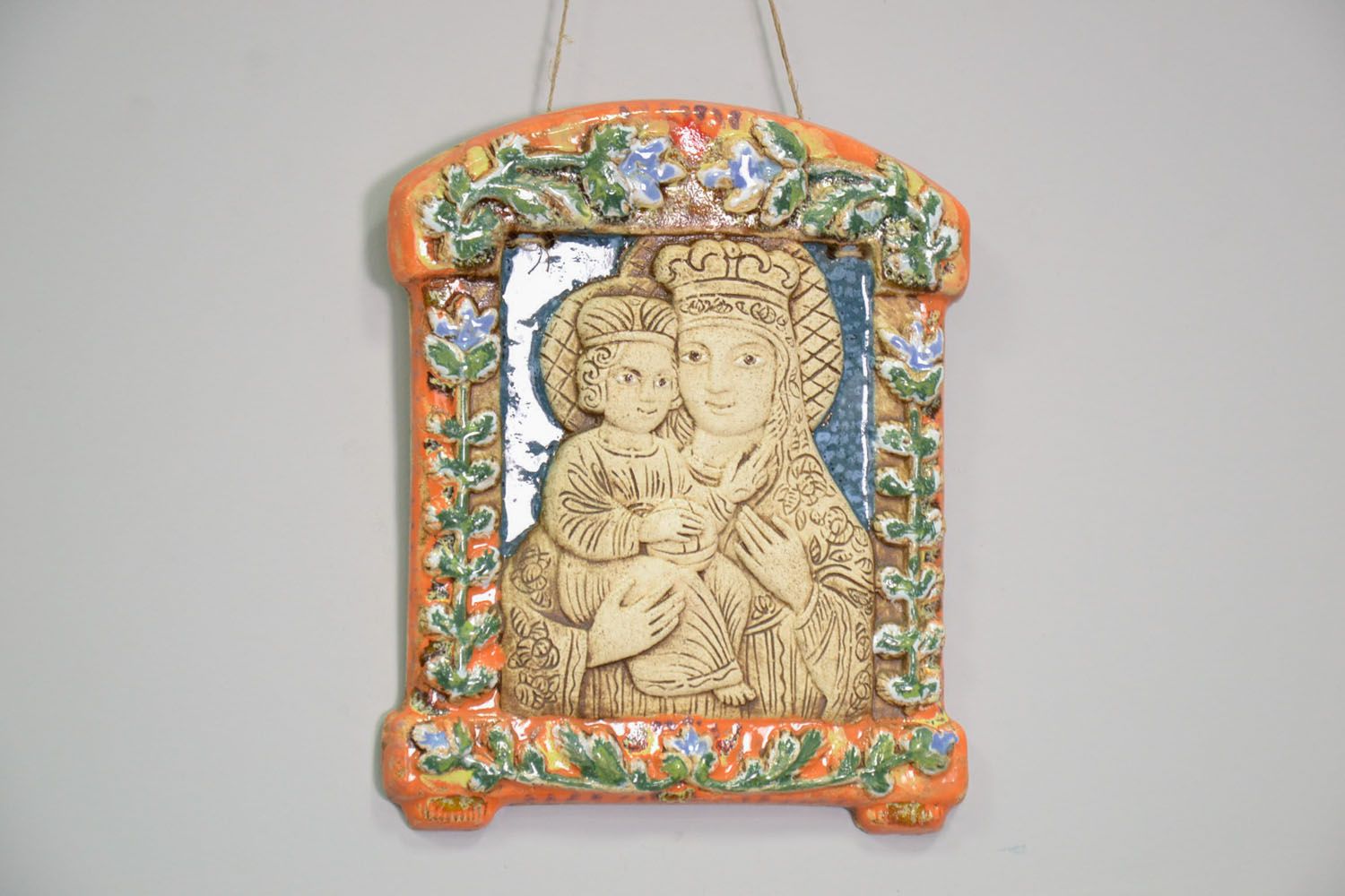 Ceramic icon of the Mother of God photo 1