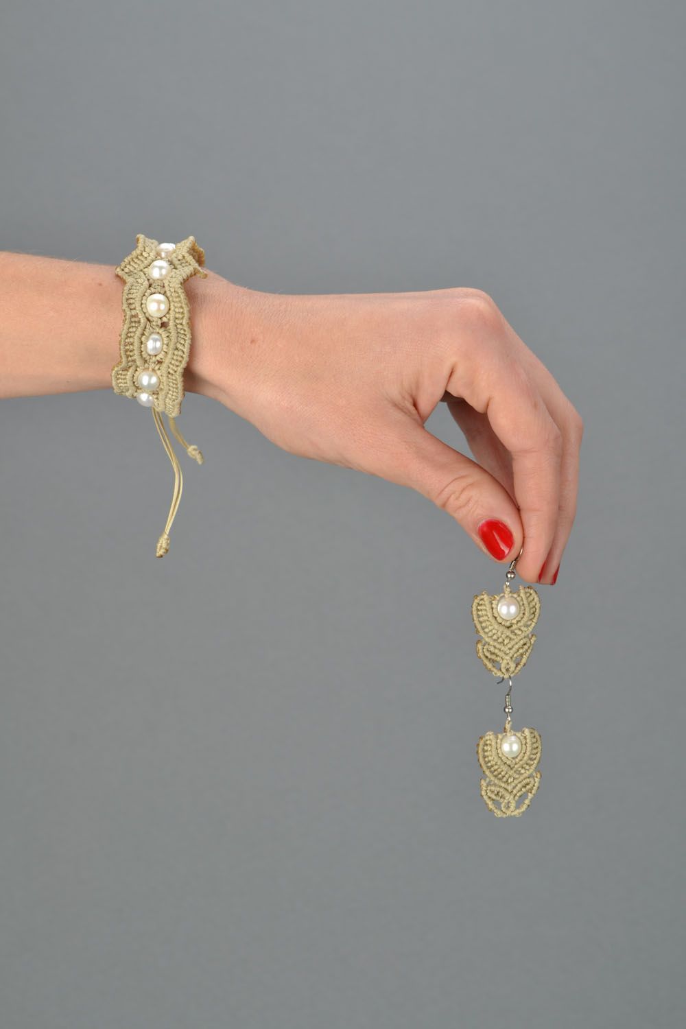 Ensemble de bijoux vintage boucles d'oreilles et bracelet photo 2