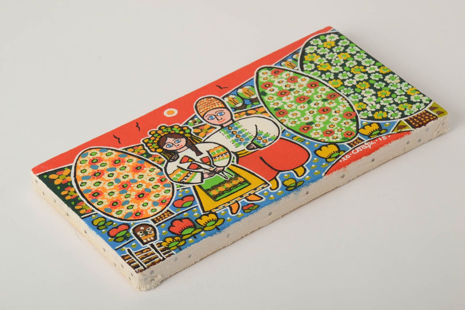 Cuadro moderno pintado al óleo sobre lienzo de lino artesanal Pareja enamorada  foto 2