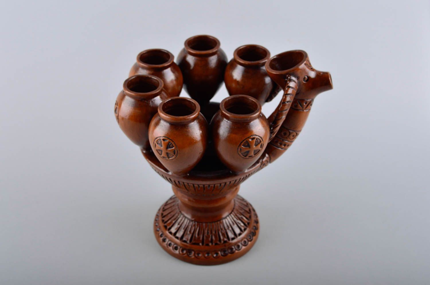 Brocca in ceramica fatta a mano contenitore per vino utensili da cucina foto 2