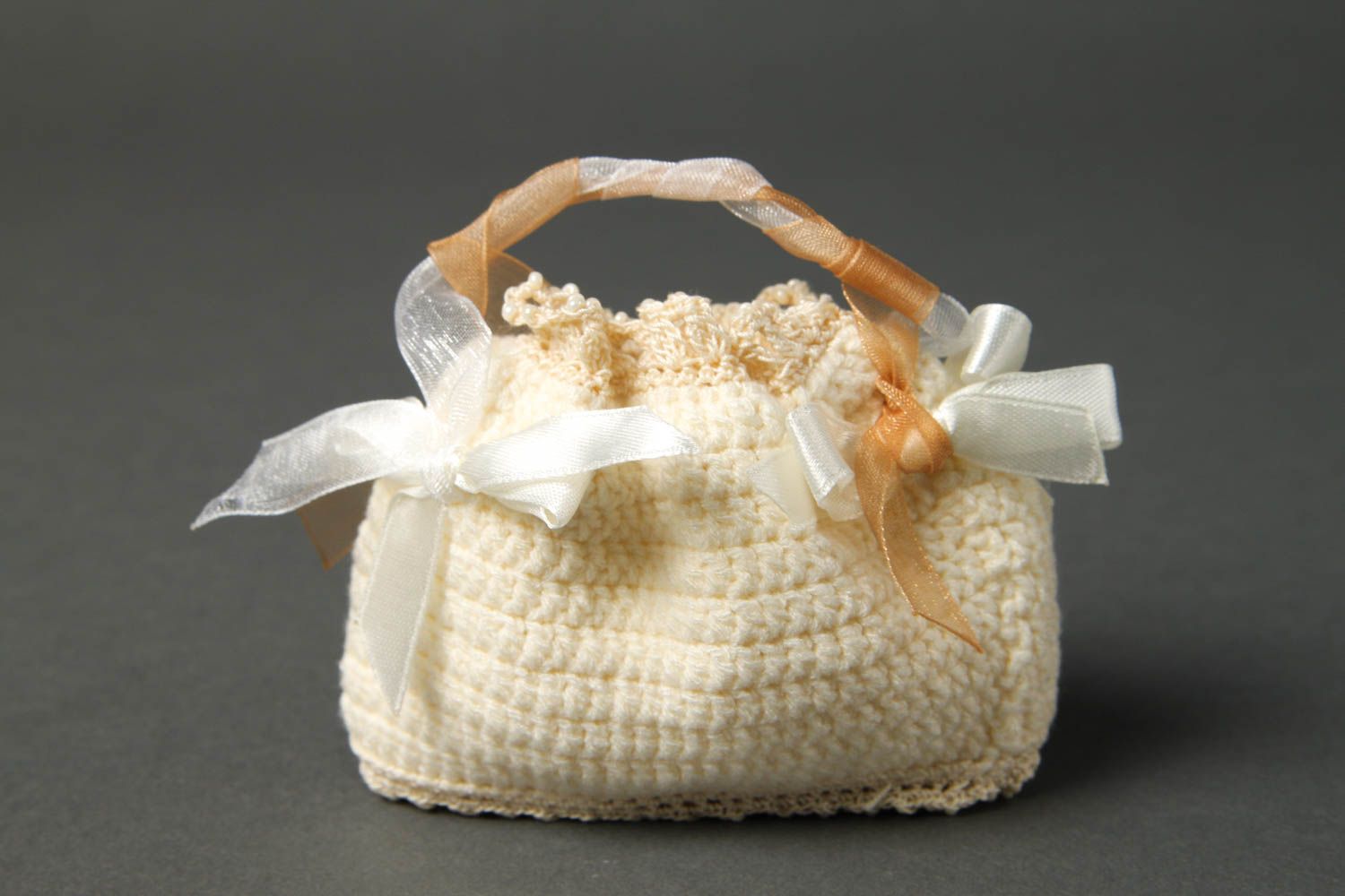 Beautiful handmade baby bag crochet bag christening accessories baptism outfit photo 2