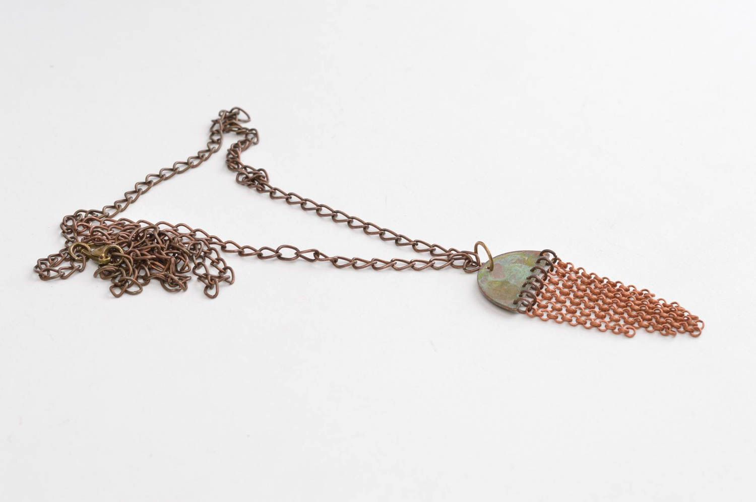 Colgante hecho a mano de cobre adorno para el cuello accesorio para mujer  foto 3