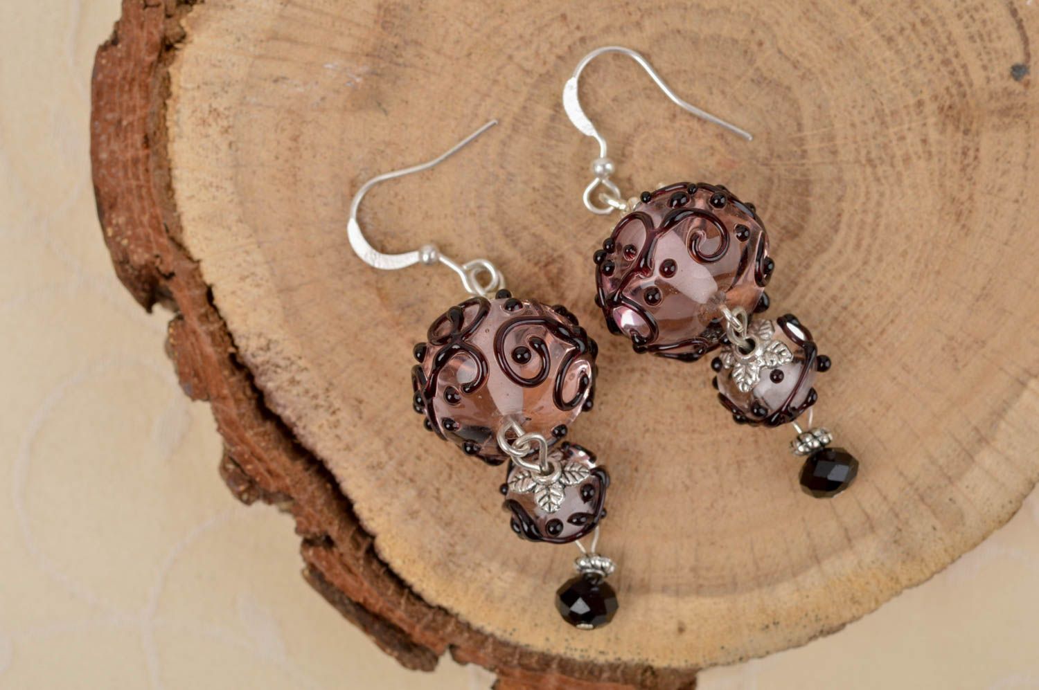 Handmade glass earrings beautiful jewellery fashion trends accessories for girls photo 1