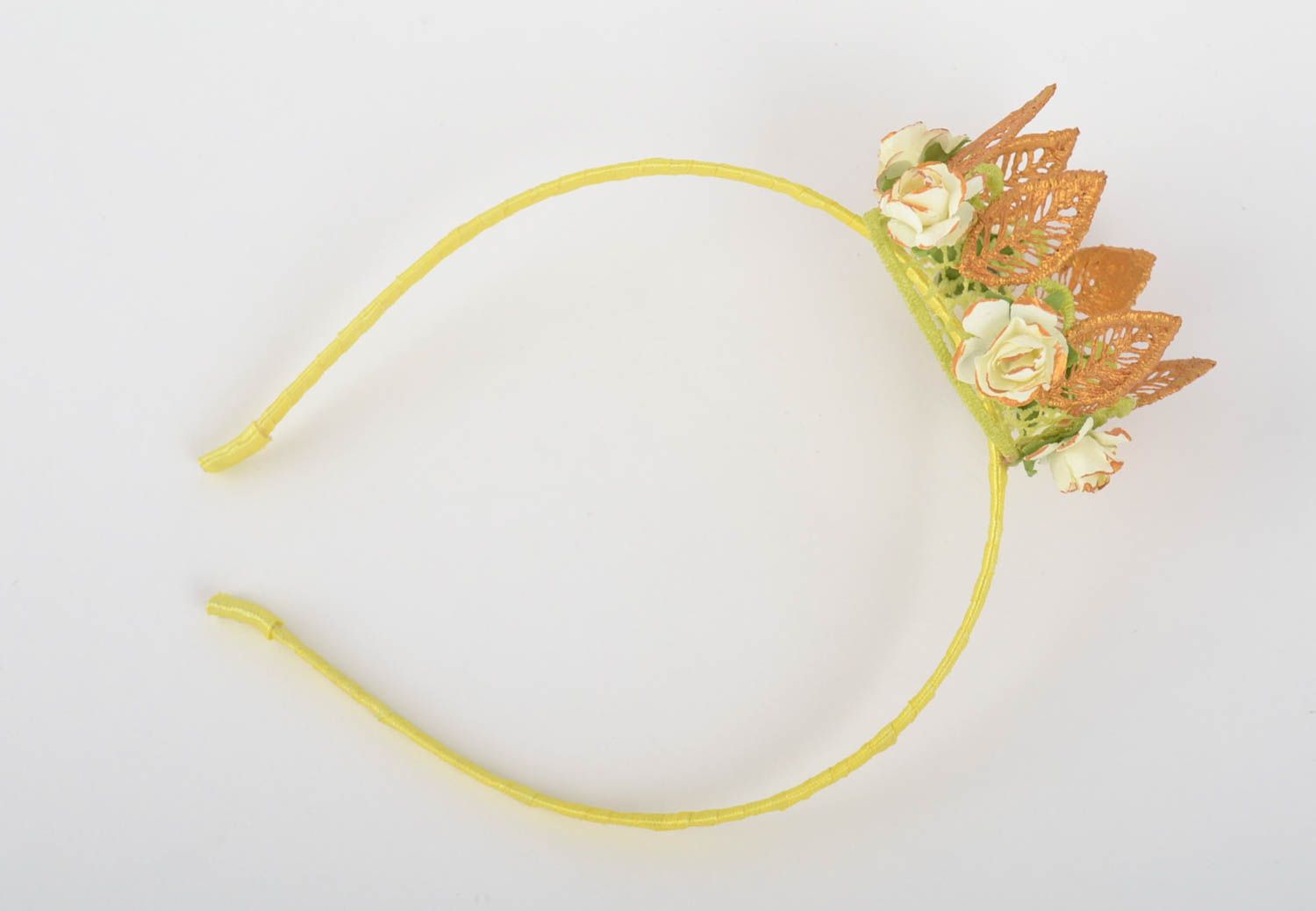 Corona de flores hecha a mano diadema artesanal accesorio para cabello foto 4