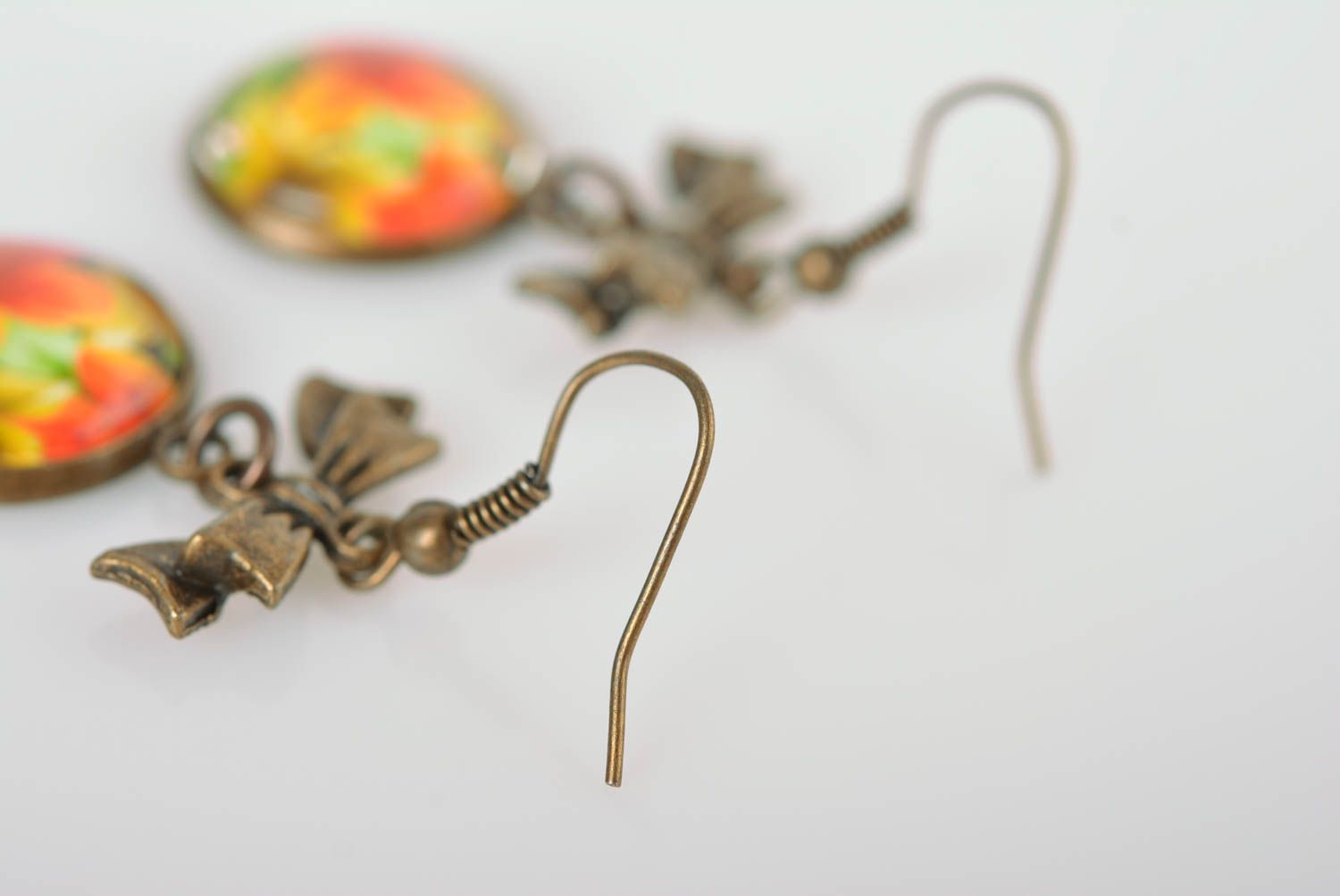 Handmade lange Ohrringe ausgefallener Ohrschmuck Schleife Frauen Geschenk foto 4