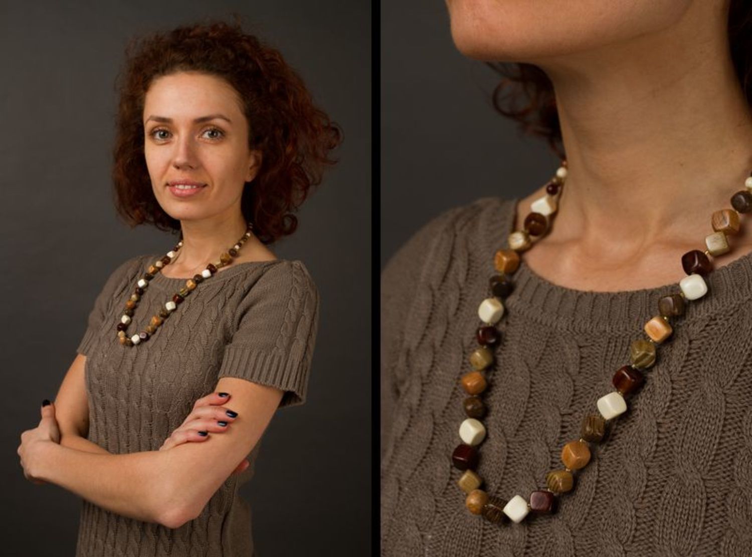 Wooden bead necklace photo 2