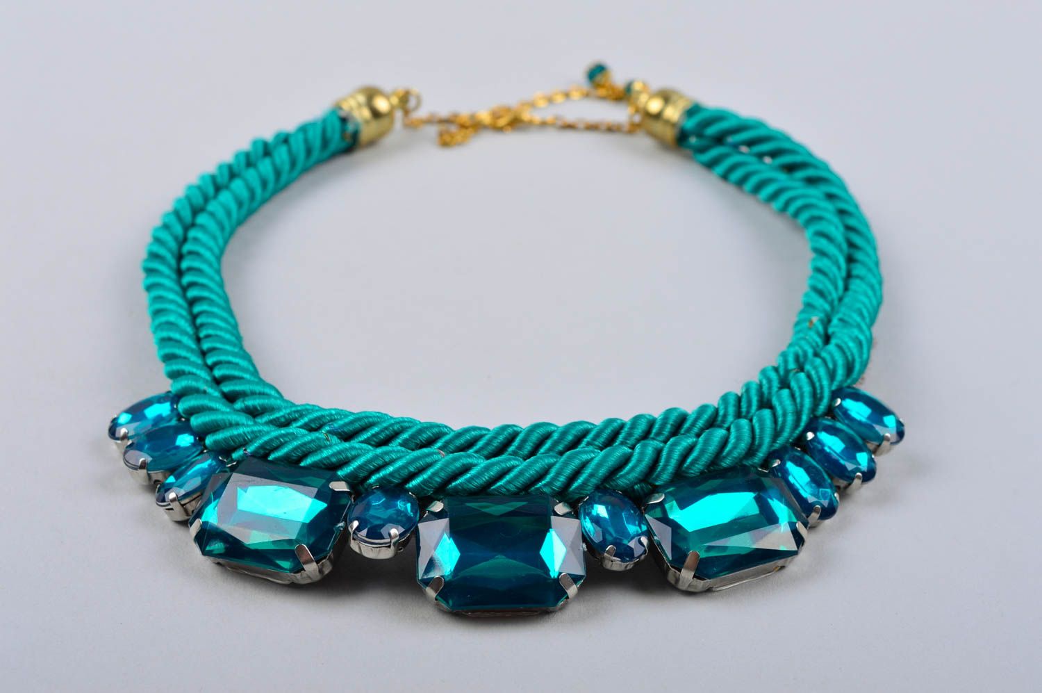 Handmade thread necklace yarn necklace handmade accessories stylish jewelry photo 3