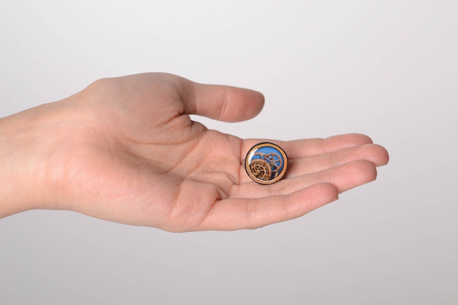 Кольцо ручной работы кольцо для девушек украшение из полимерной глины круглое фото 2