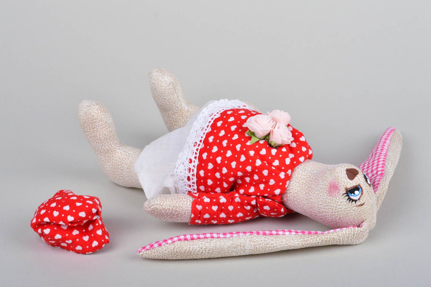Авторская игрушка хенд мейд игрушка заяц девочка стильный подарок для ребенка фото 5