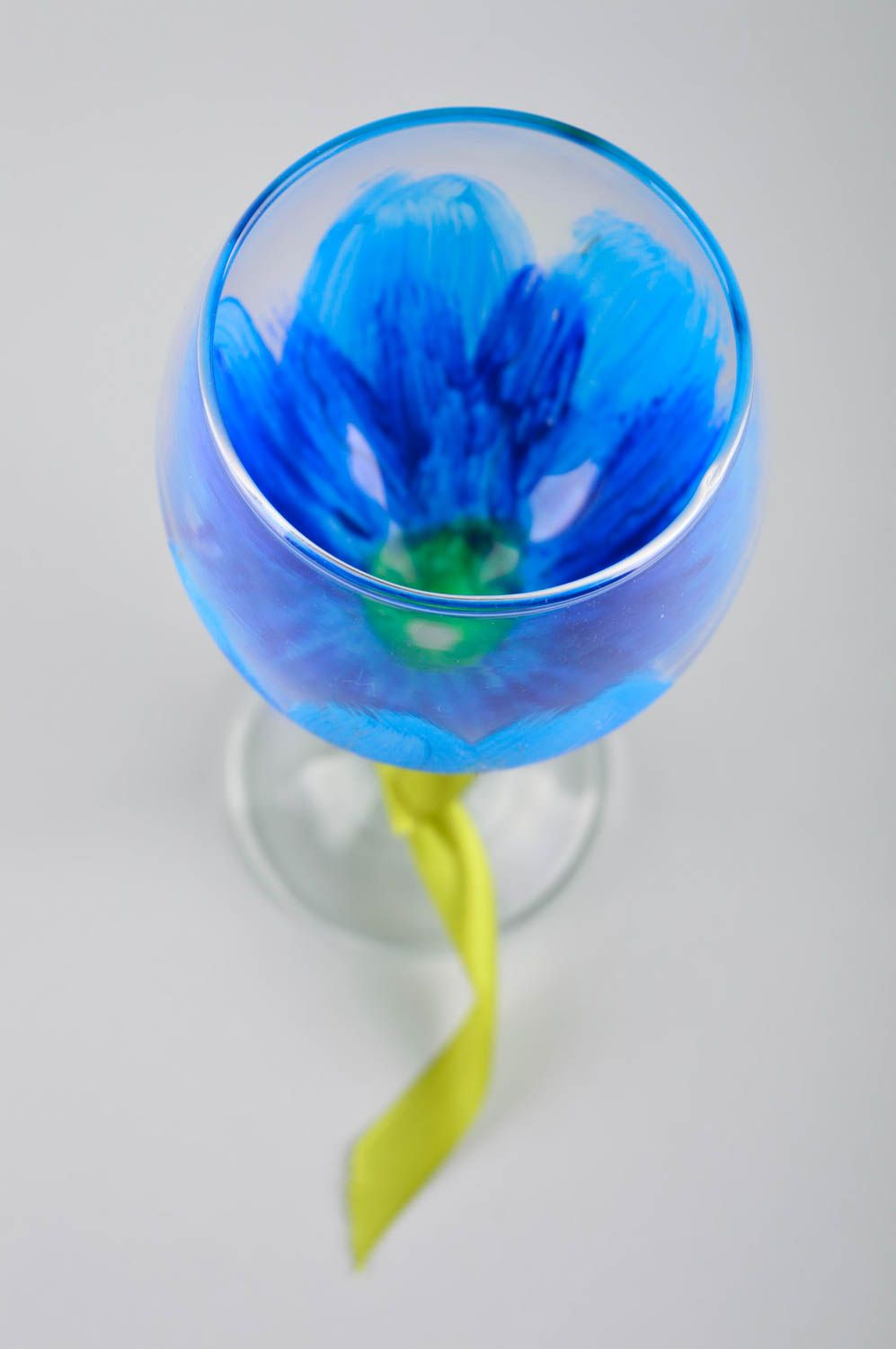 Stylish handmade glass ware painted wine glass stemware ideas small gifts photo 4