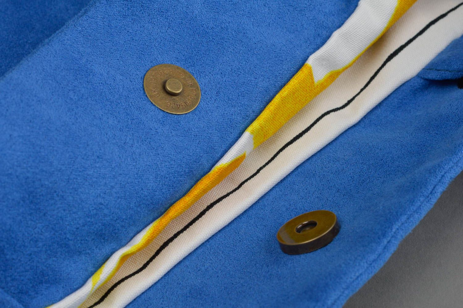 Damen Tasche handmade aus künstlichem Wildleder mit Innentasche dunkelblau foto 5