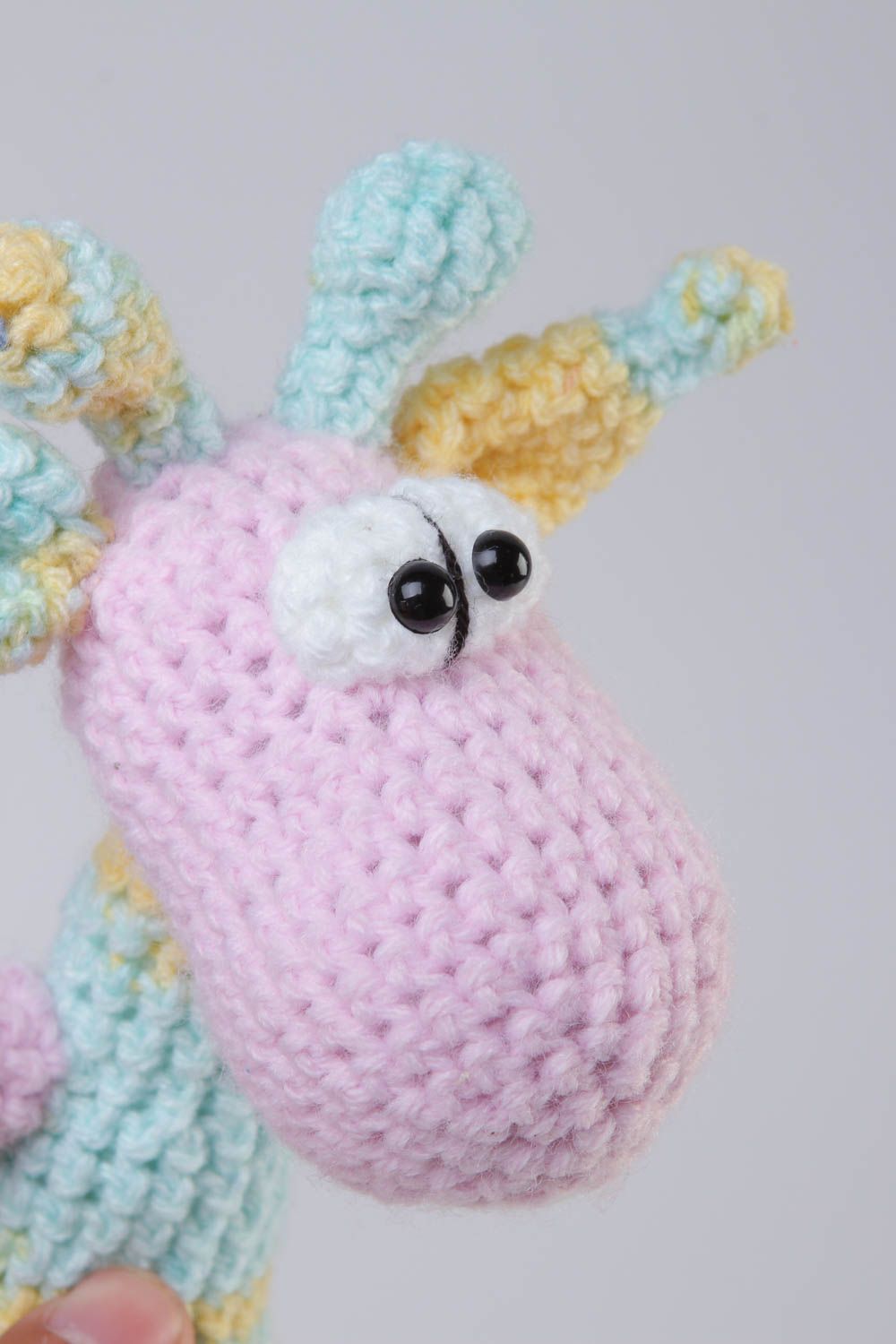 Designer unique crocheted giraffe soft toy handmade interior toy present for kid photo 3