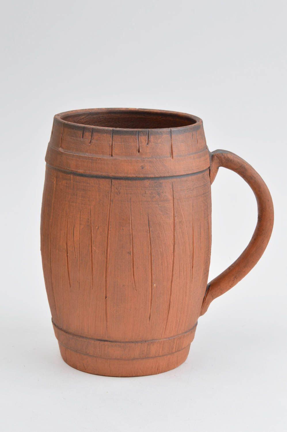 Handmade unusual beer cup cute stylish clay ware designer big mug 850 ml photo 2