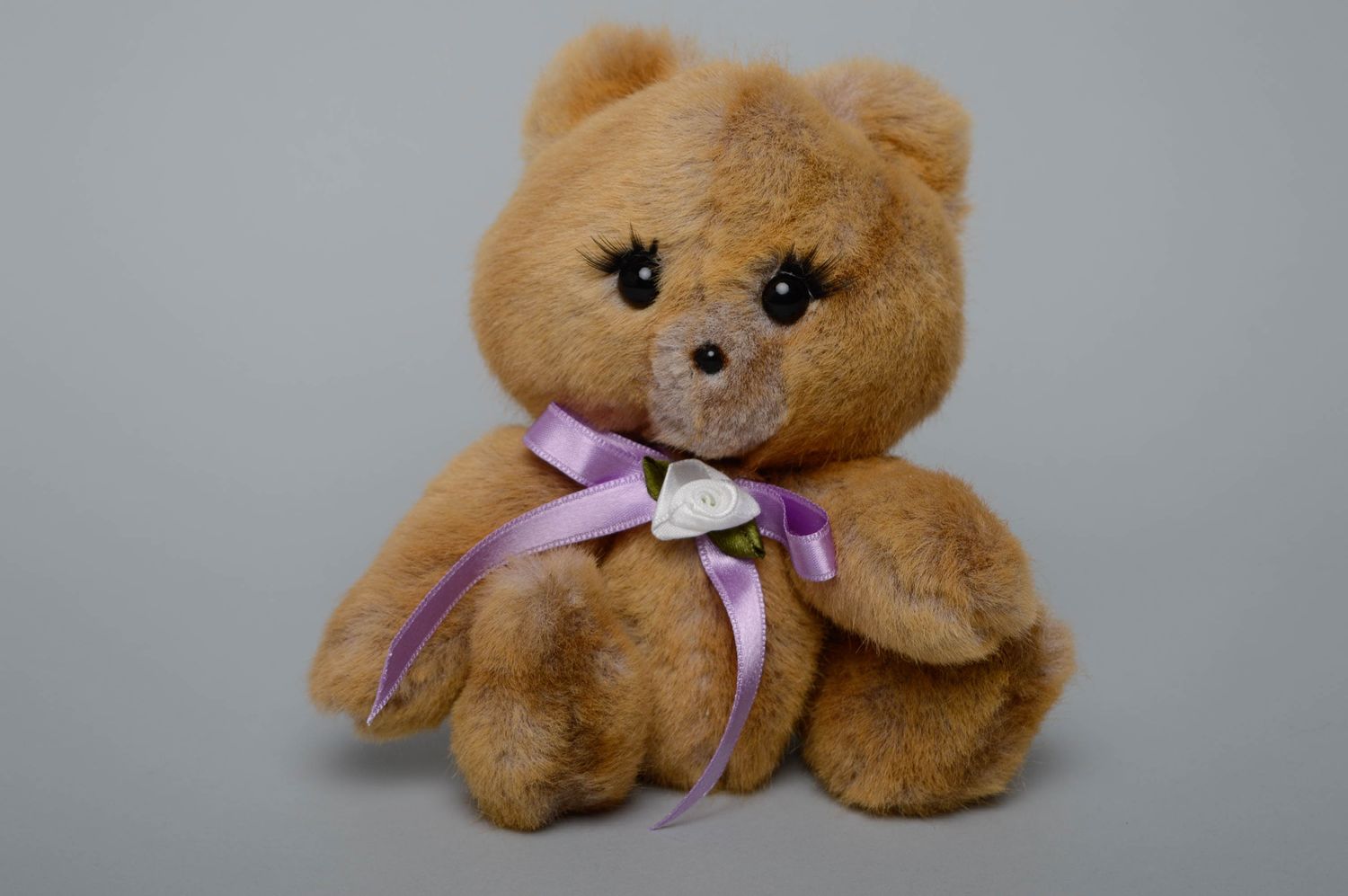 Handmade artificial fur toy bear photo 1