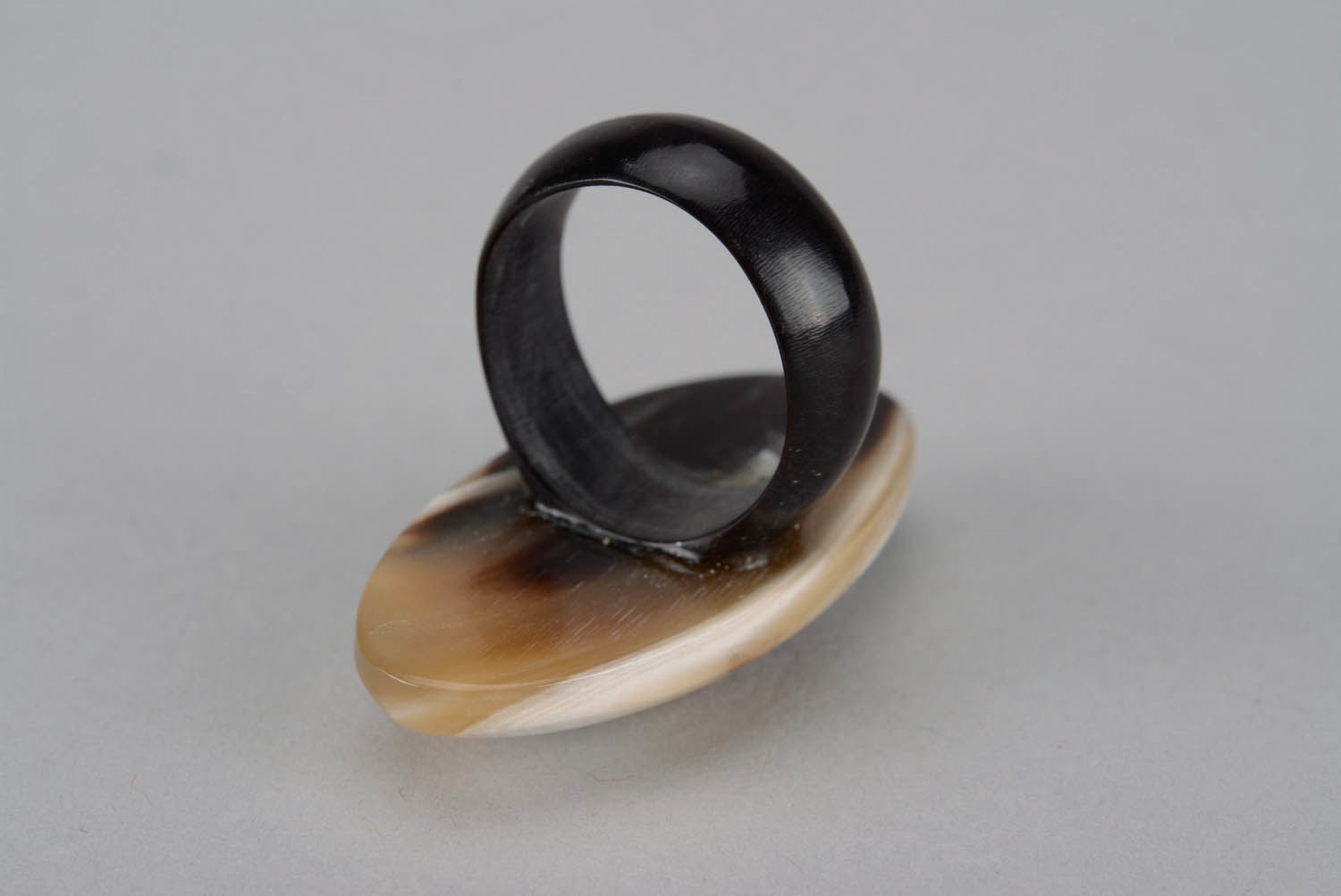 Ring made ​​of natural horn photo 3