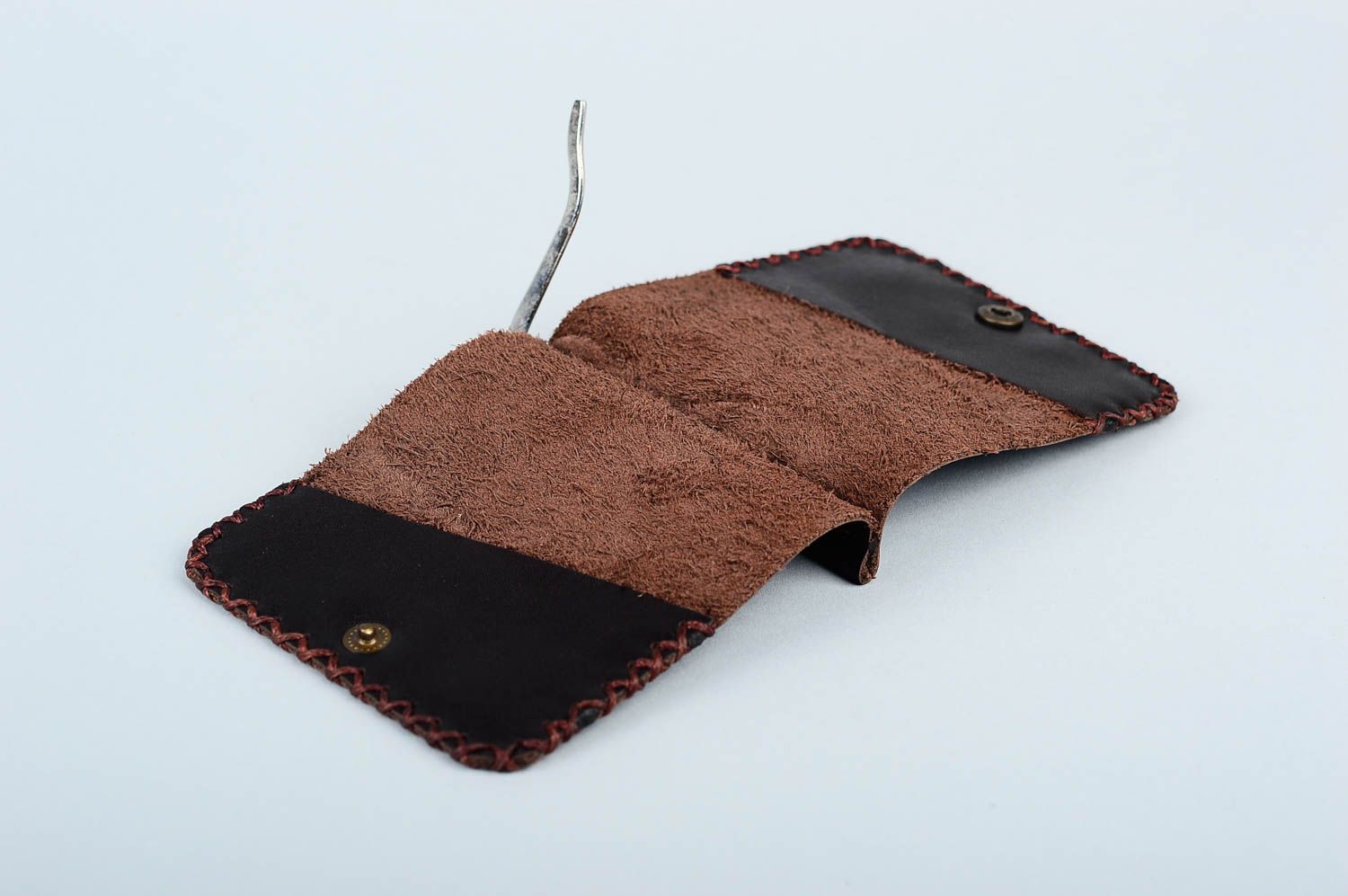 Stylish accessory for men handmade leather purse unusual interesting present photo 4