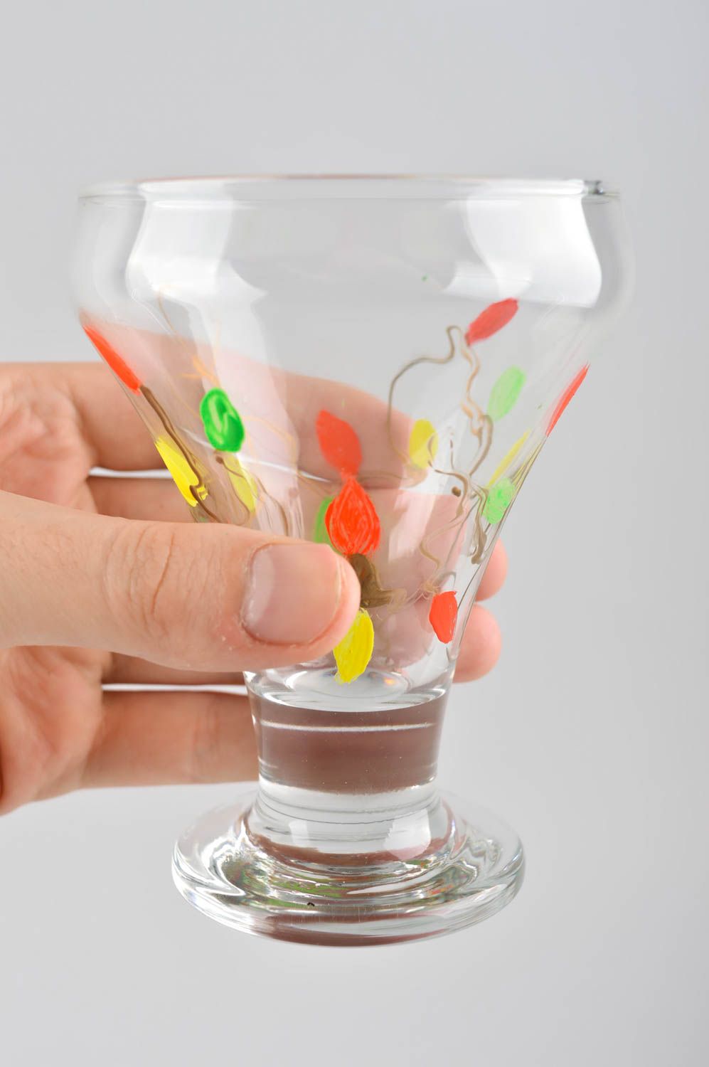 Geschirr aus Glas handmade Tisch Deko Trinkbecher aus Glas bunt bemaltes Glas foto 5