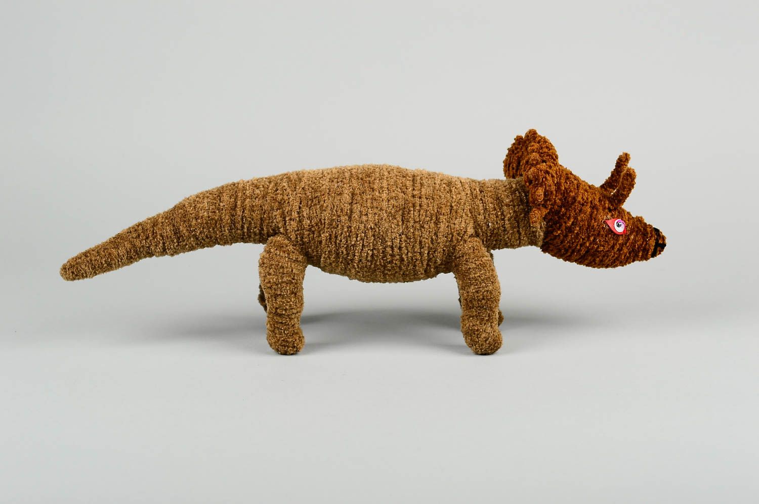 Jouet dinosaure fait main Doudou tissu synthétique Cadeau original enfant photo 3
