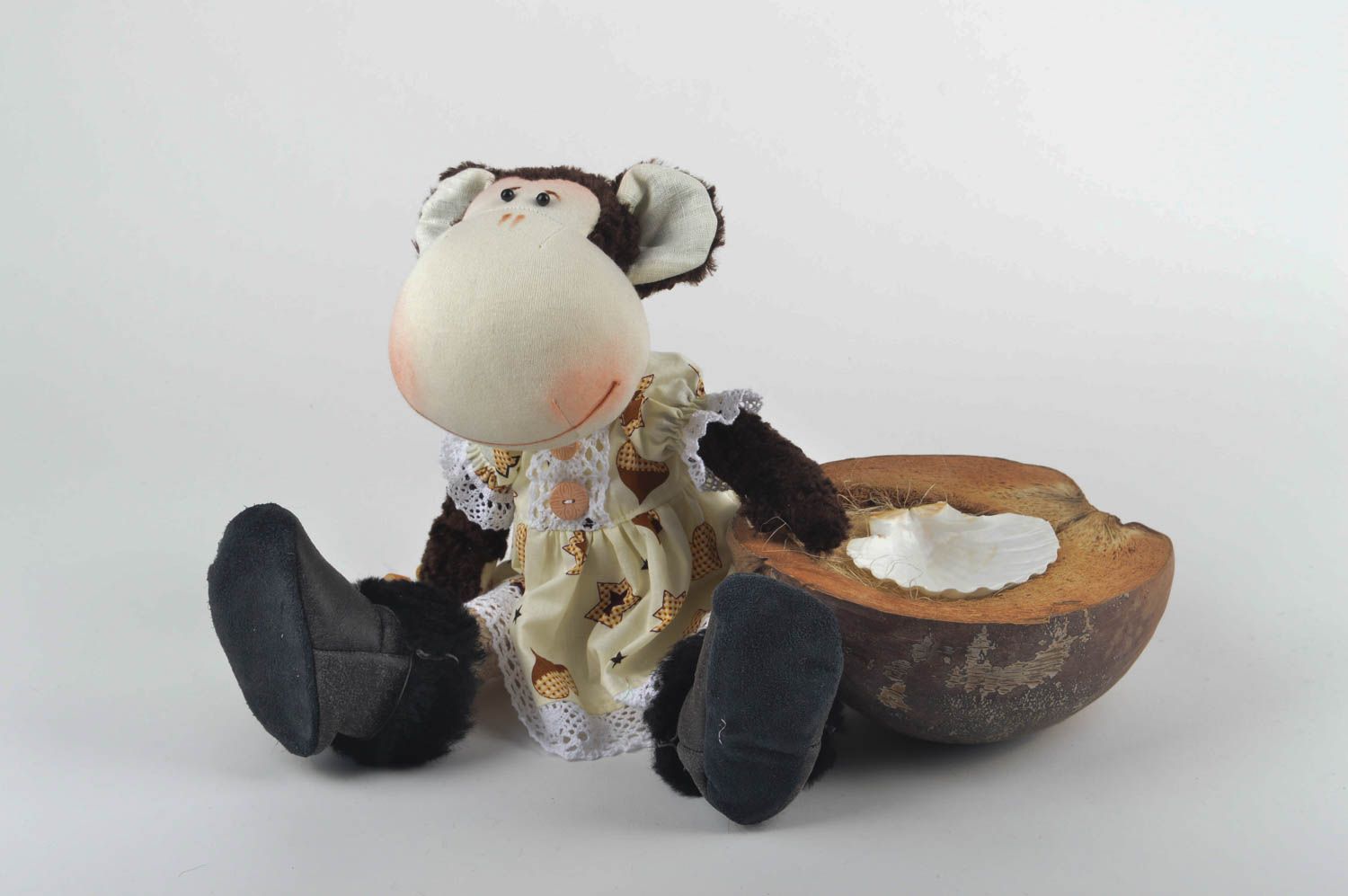 Kinder Spielzeug Stoff Tier handmade Affe Kuscheltier Geburtstag Geschenk schön foto 1