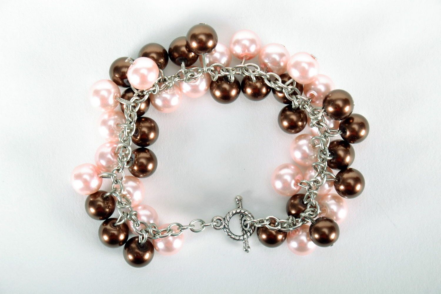 Bracelet fait main de perles céramiques de différentes couleurs  photo 2