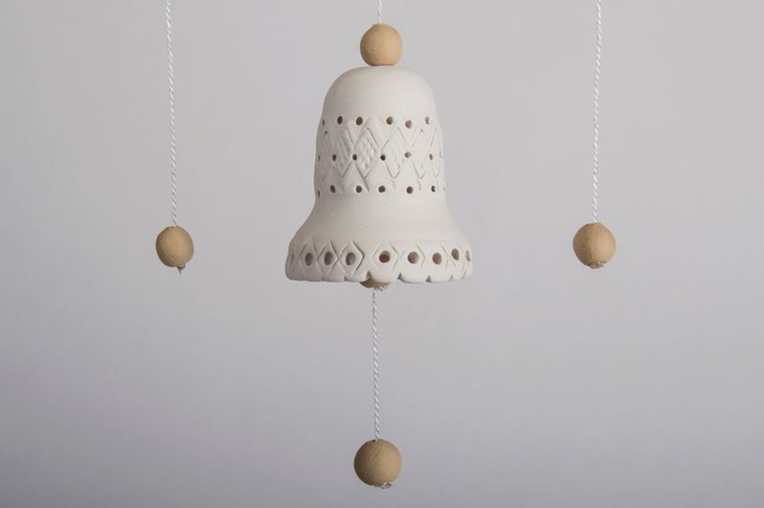 Ceramic bells, vertical wind chime photo 3