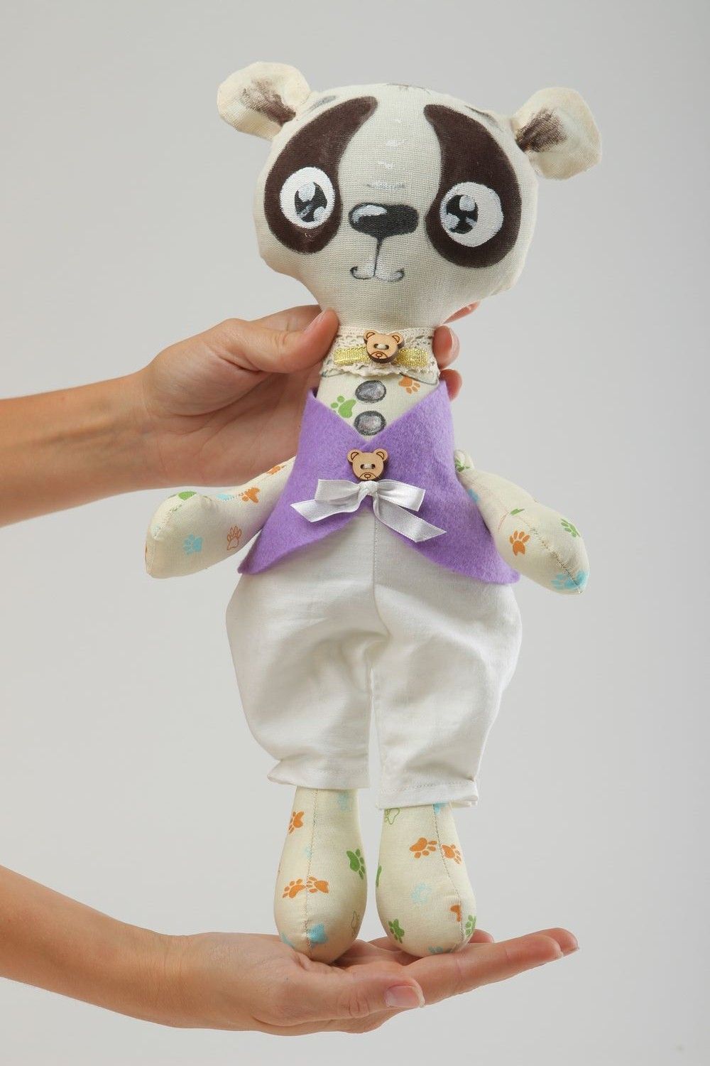 Panda Stofftier Handgefertigt Wohnzimmer Deko kreative Geschenkidee schön foto 2