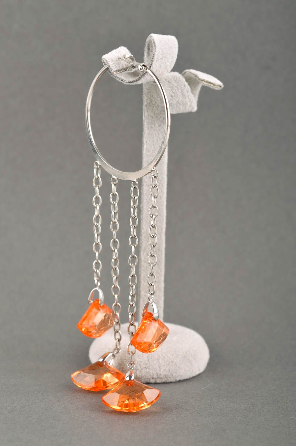 Modeschmuck Ohrring handmade Designer Schmuck mit Kristallen Frauen Accessoire foto 1