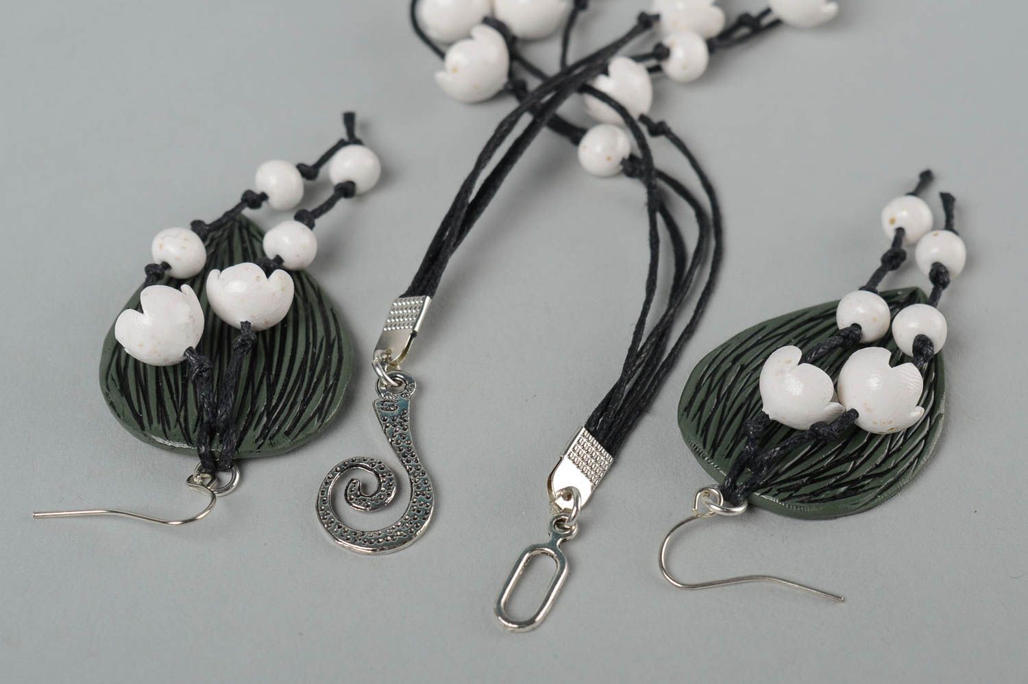 Handmade earrings designer flower necklace handmade jewelry set gifts for girls photo 5