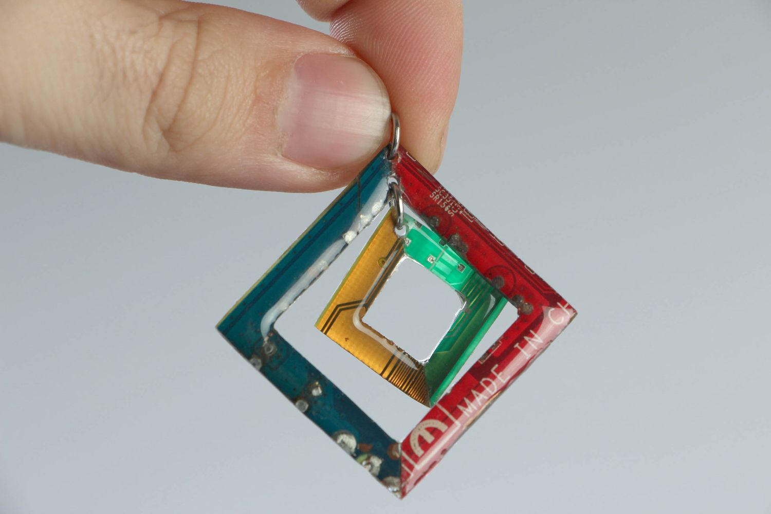 Multi-colored metal pendant in cyberpunk style photo 5