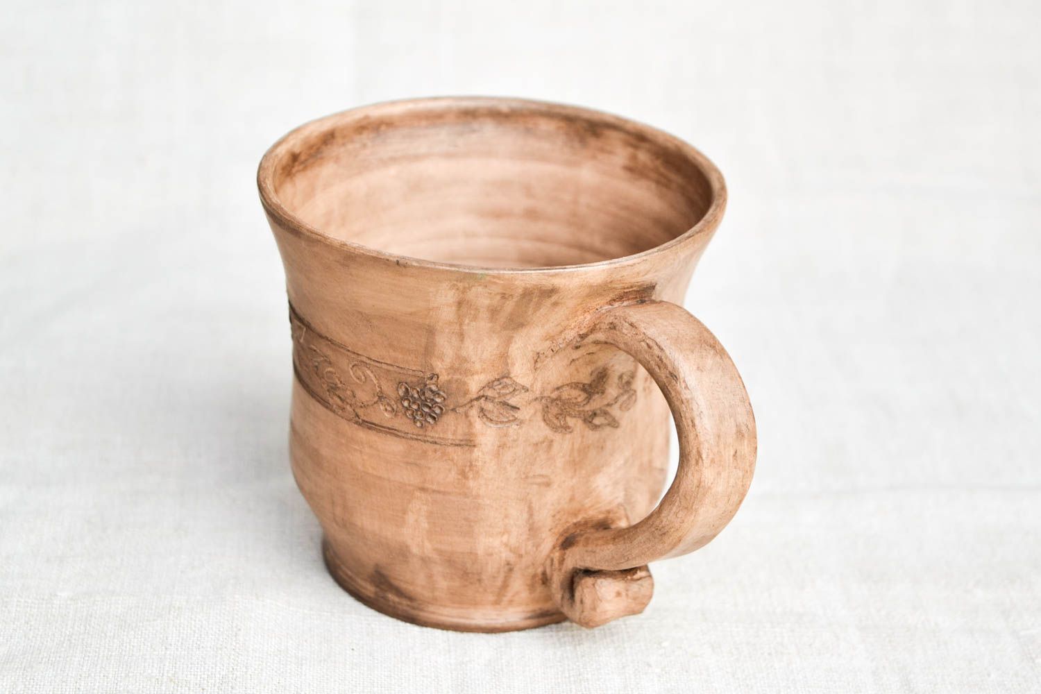 Ton Tasse handgeschaffen Keramik Becher originelles Geschirr aus Ton  foto 4