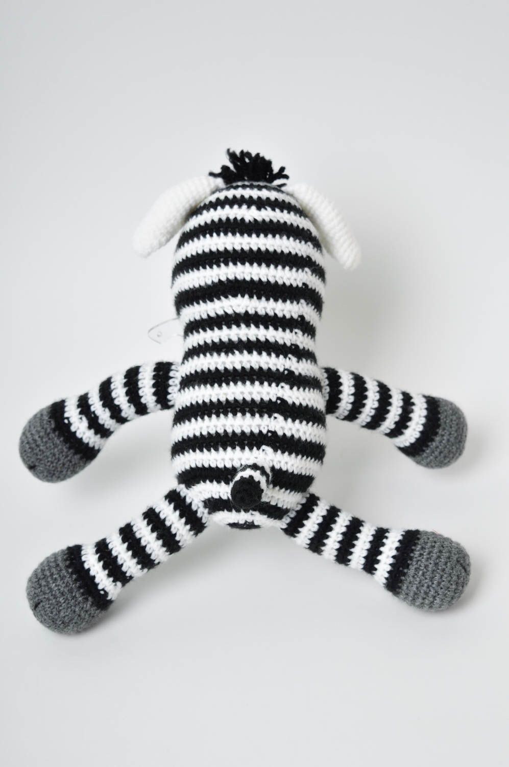 Handmade toy small zebra soft toy decorative crocheted toy striped crocheted toy photo 4
