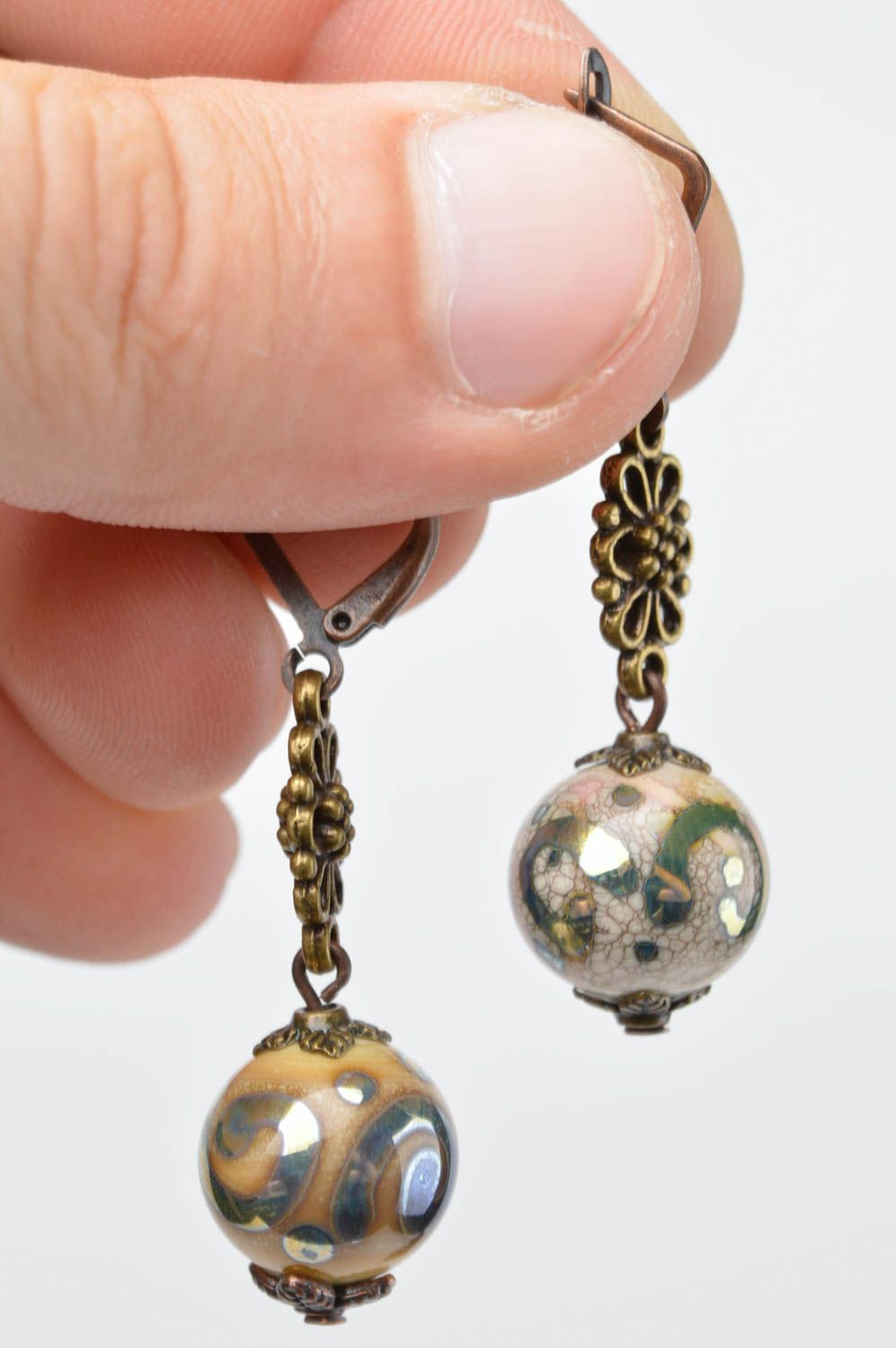 Elegant tender earrings gift for her glass handmade earrings cute jewelry photo 5