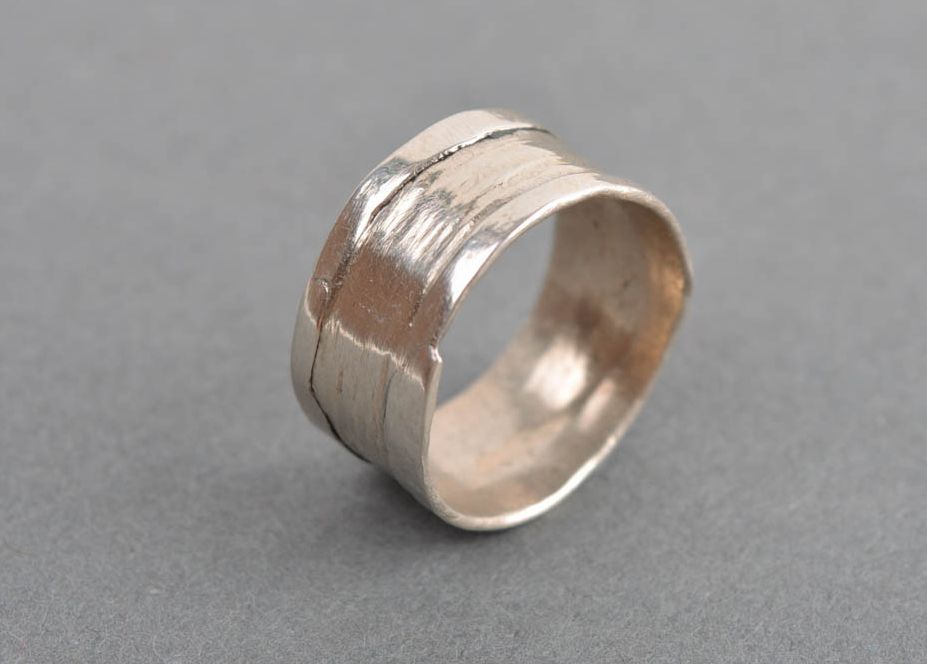 Стильное кольцо хэнд мэйд украшение из мельхиора женское кольцо маленькое фото 5