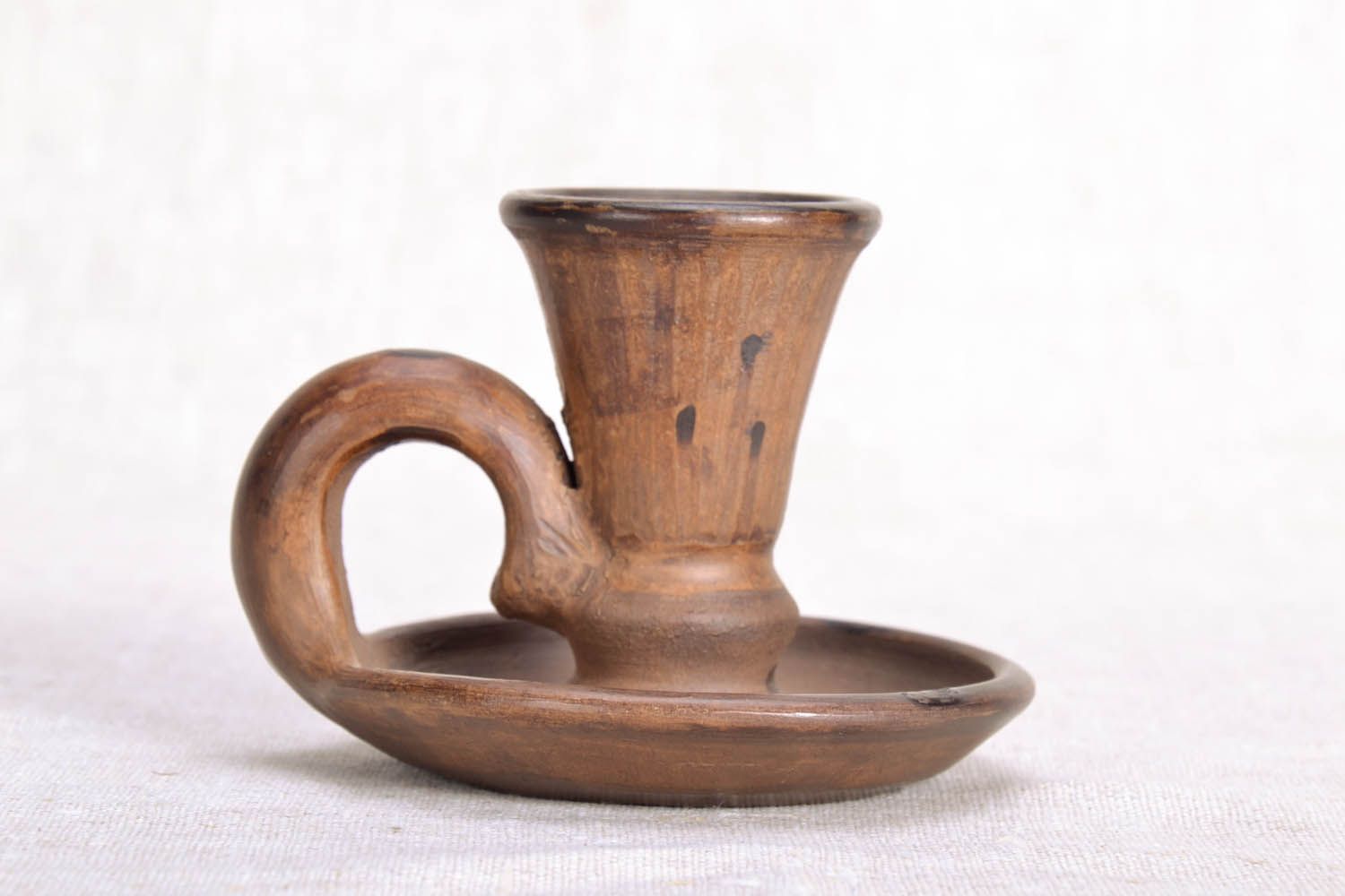Castiçal de argila feito à mão suporte para vela de cerâmica decorativa artesanal foto 2