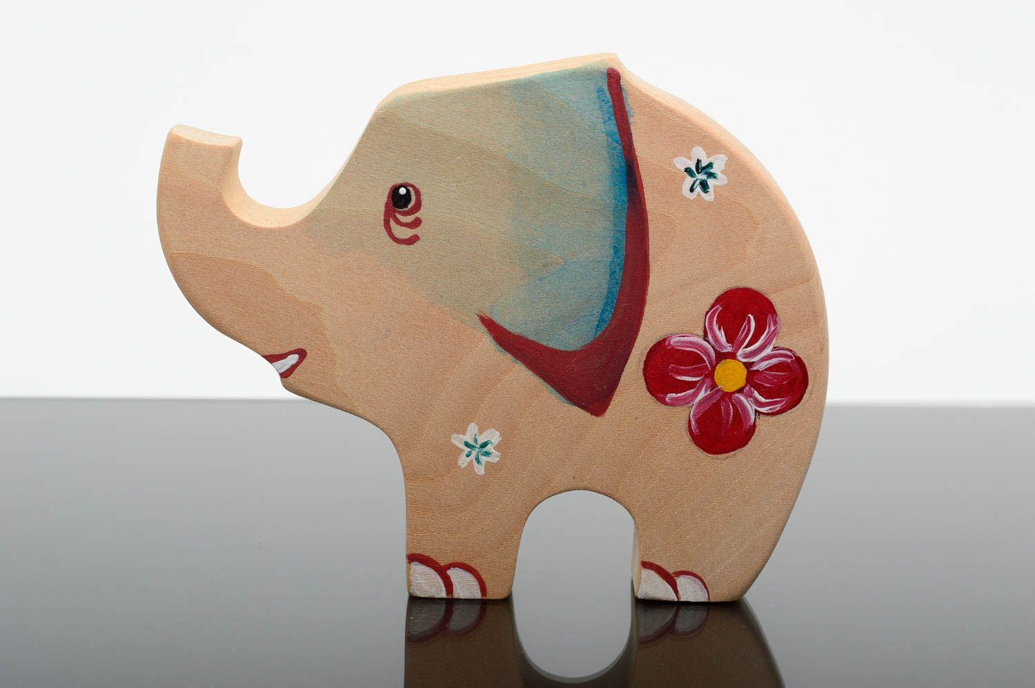 Игрушка ручной работы игрушка из дерева фигурка из дерева расписная Слон фото 1