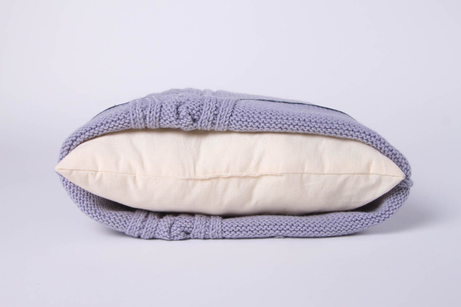 Knitted pillow woolen home decor handmade sofa cushion designer gift for her photo 4