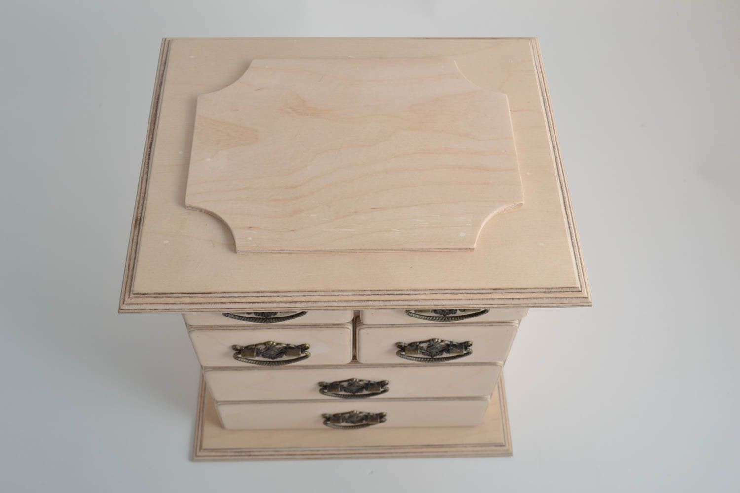 Boite avec tiroirs faite main Commode miniature en bois brut Boîte à décorer photo 5