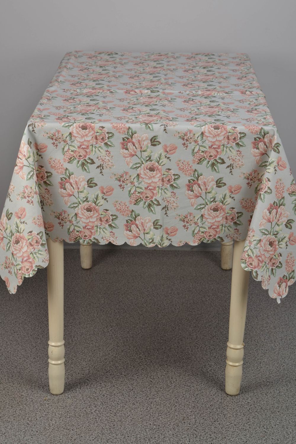 Handgemachte Decke für quaderförmigen Tisch mit Print aus Baumwolle foto 2
