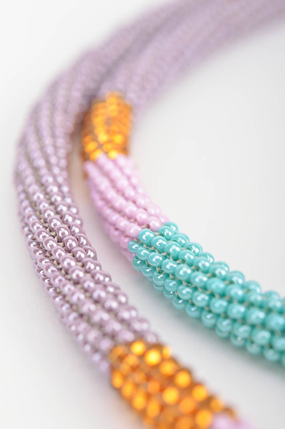Women's stylish handmade designer beaded cord necklace beautiful jewelry photo 4