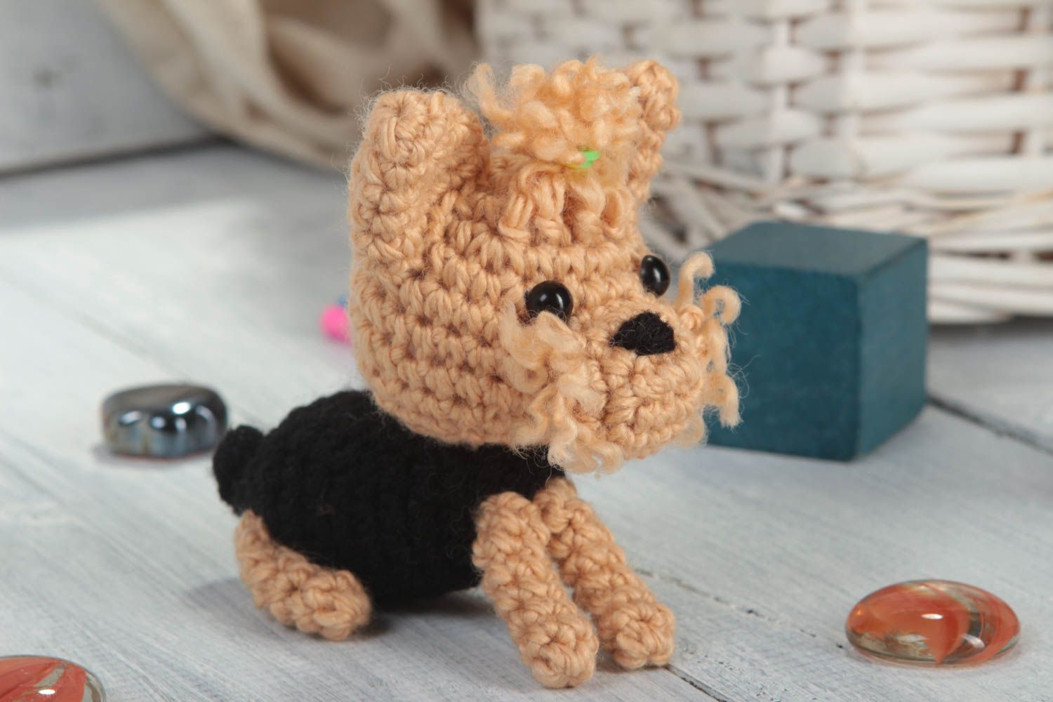 Juguete artesanal tejido peluche para niños regalo original Yorkshire terrier foto 1