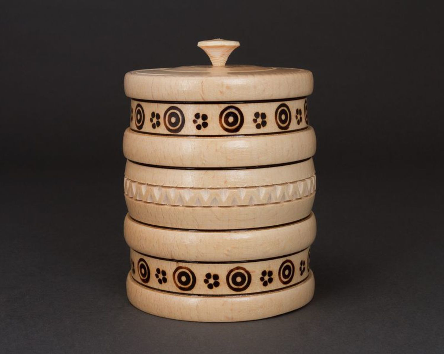 10 oz wooden handmade jar for kitchen décor 0,6 lb photo 1