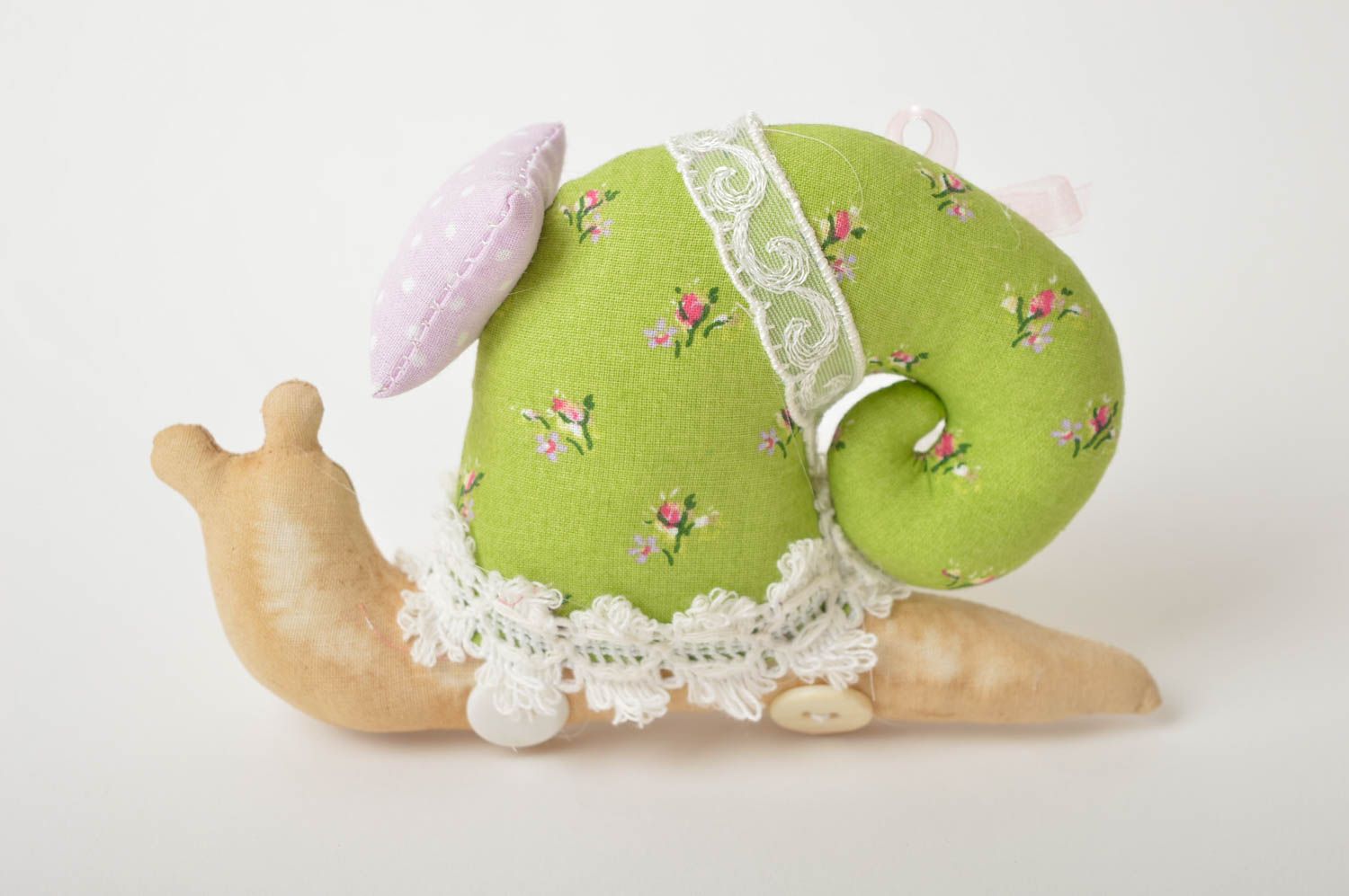 Peluche escargot Jouet fait main en coton décoratif Cadeau pour enfant photo 3