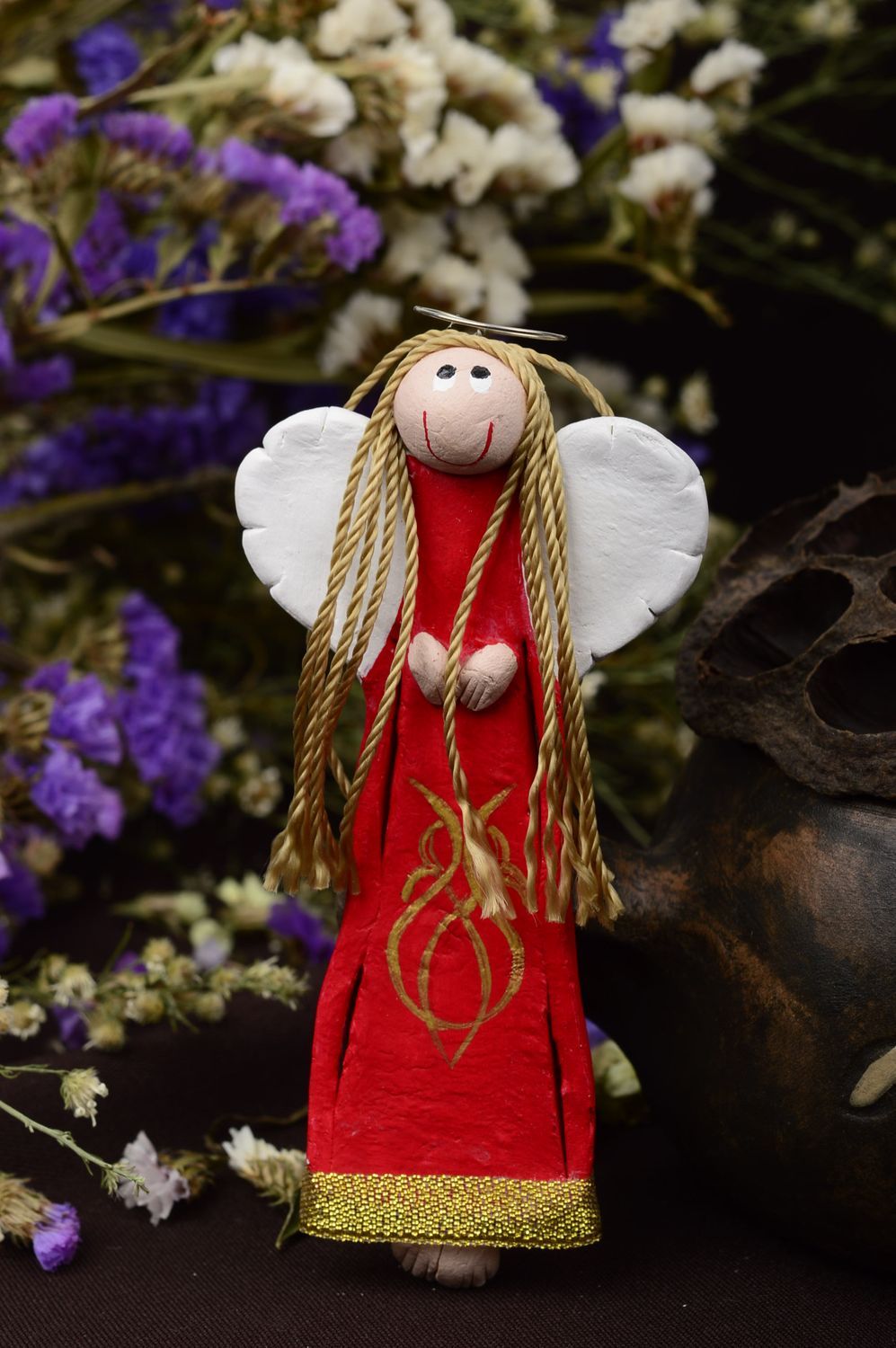 Handmade fridge magnet interior doll angel doll home amulet decorative use only photo 1