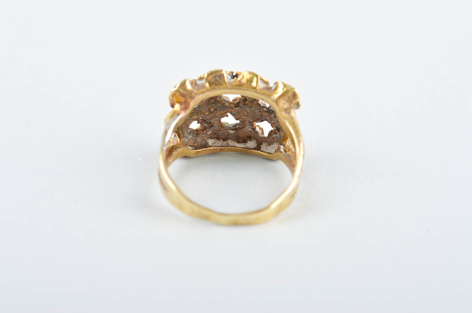 Ungewöhnlicher Messing Schmuck handmade Ring am Finger Mode Accessoire stilvoll foto 4