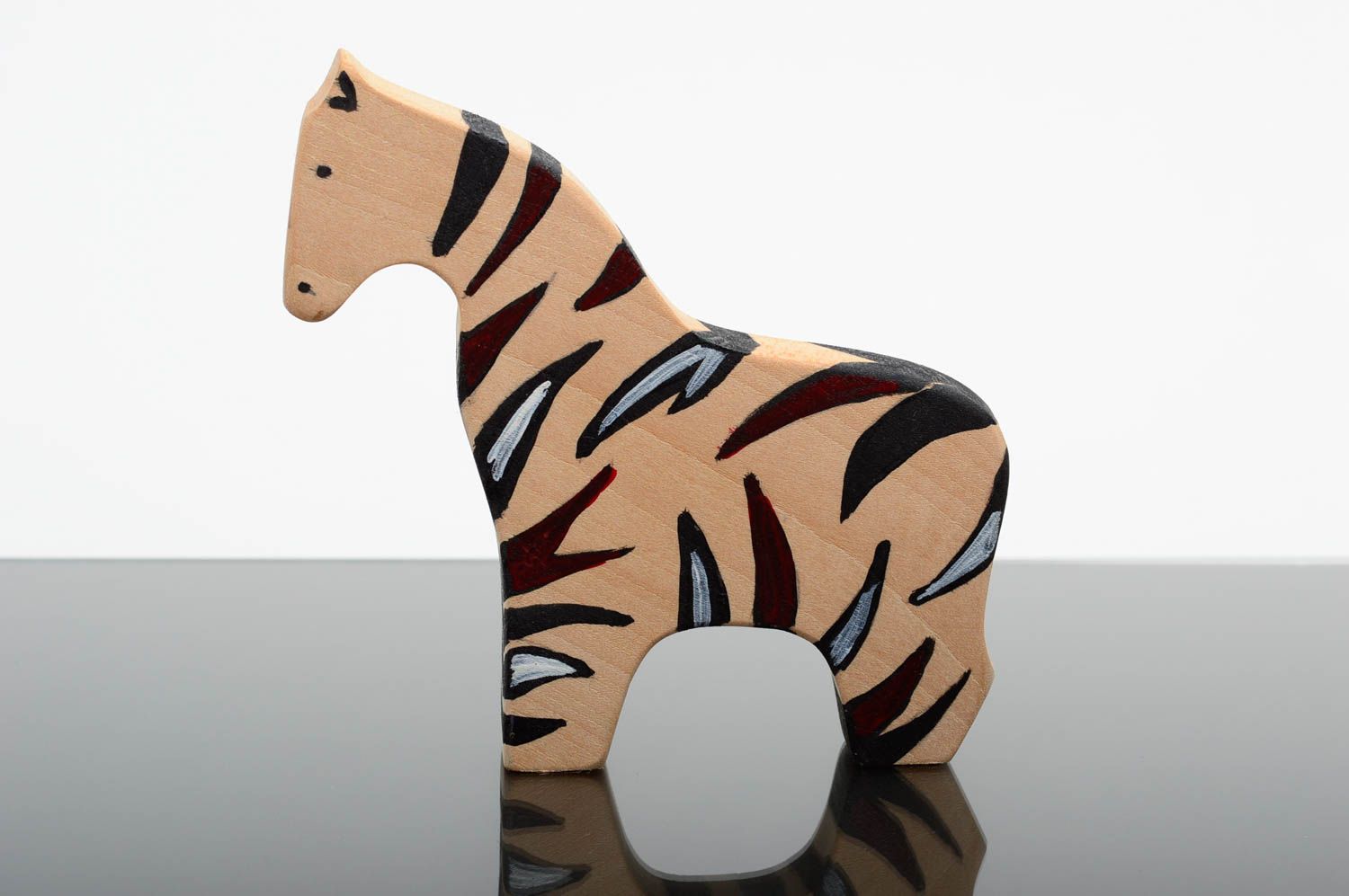 Handmade Zebra Spielzeug Geschenk für Kinder Holz Figur umweltfreudlich foto 1