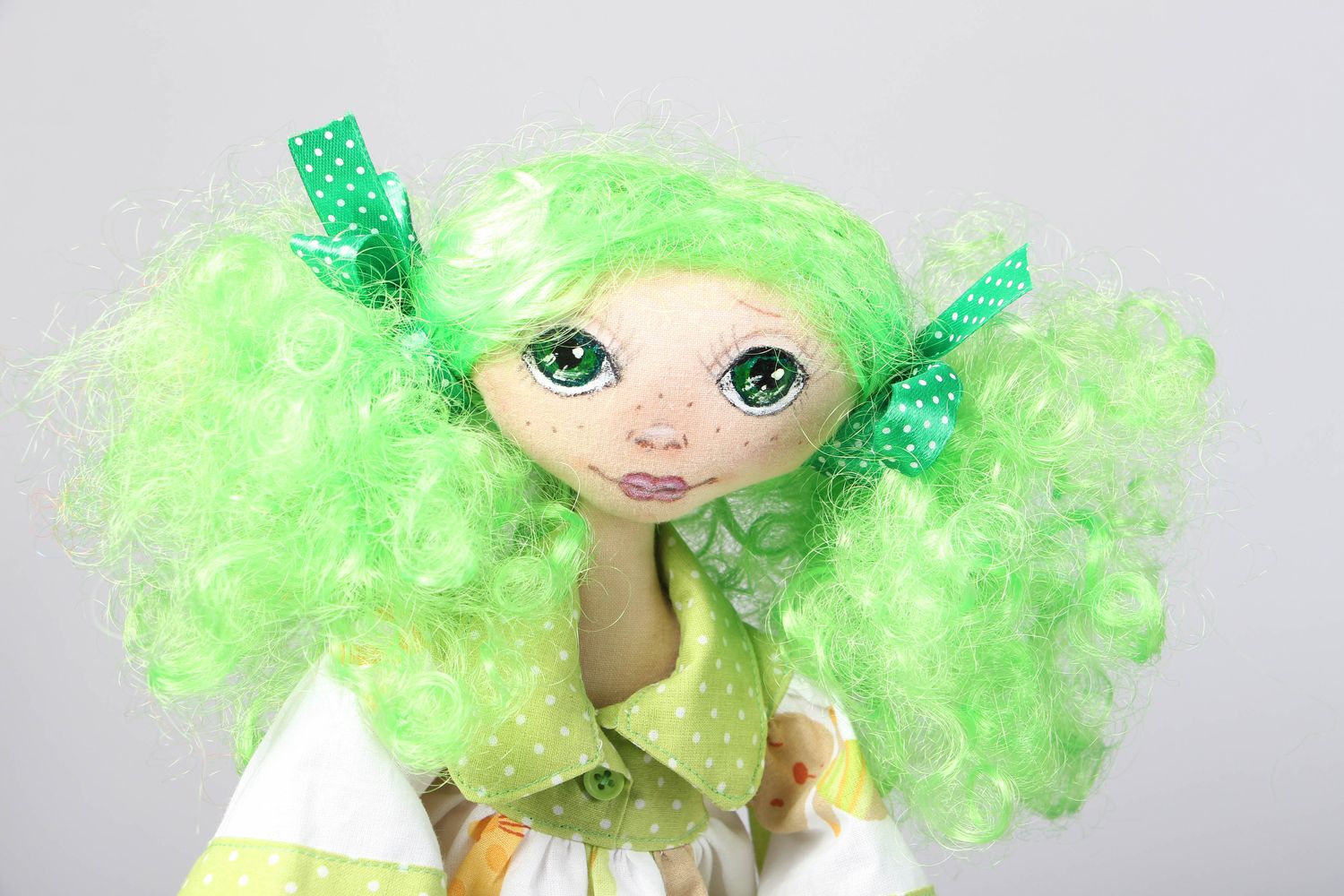 Soft doll with stand in fabric dress Princess Frog photo 2