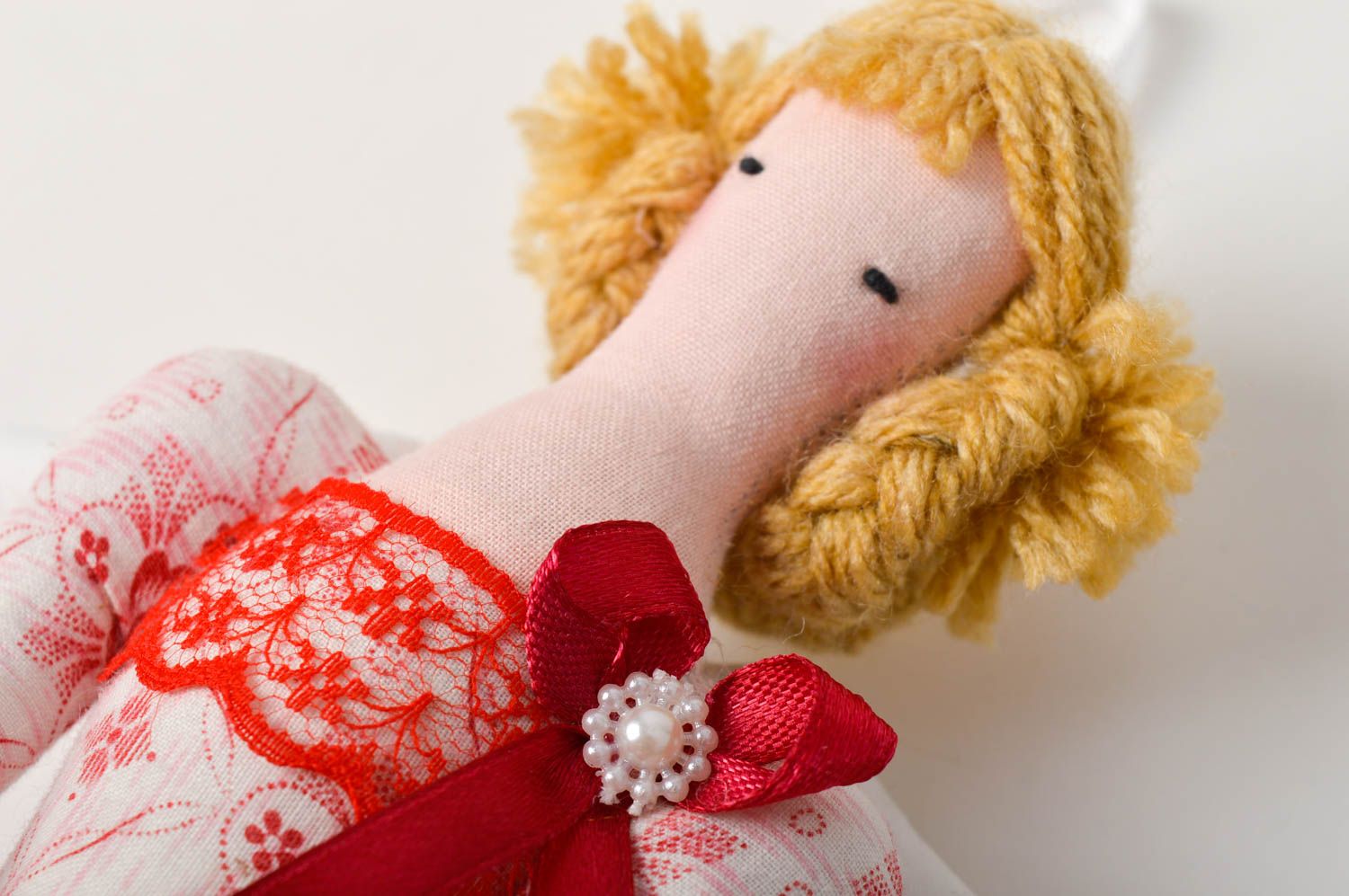 Handmade Designer Puppe im  Kleid Stoff Spielzeug künstlerische schöne Puppe foto 3