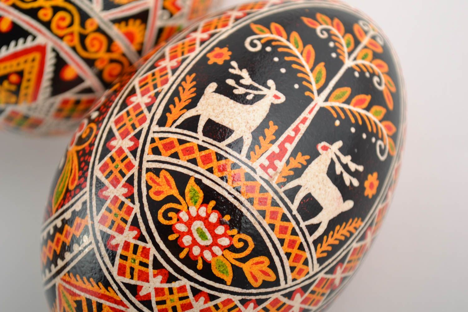 Set of Easter eggs painted with acrylics 5 pieces handmade ethnic pysankas  photo 4