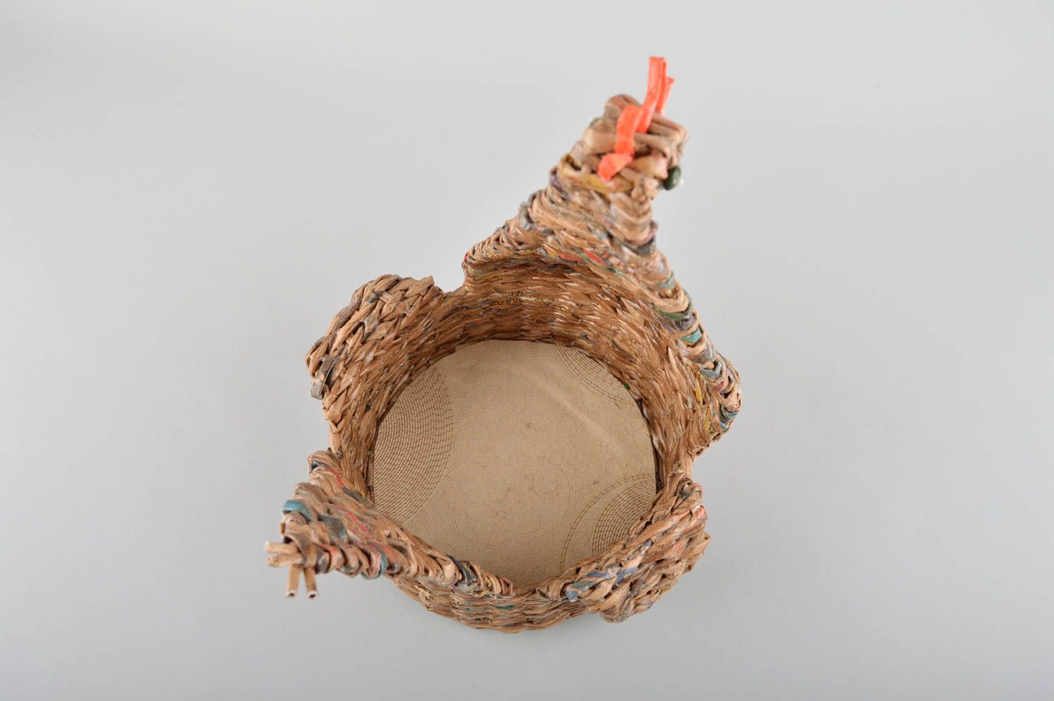 Unusual handmade newspaper basket woven paper basket newspaper craft gift ideas photo 5