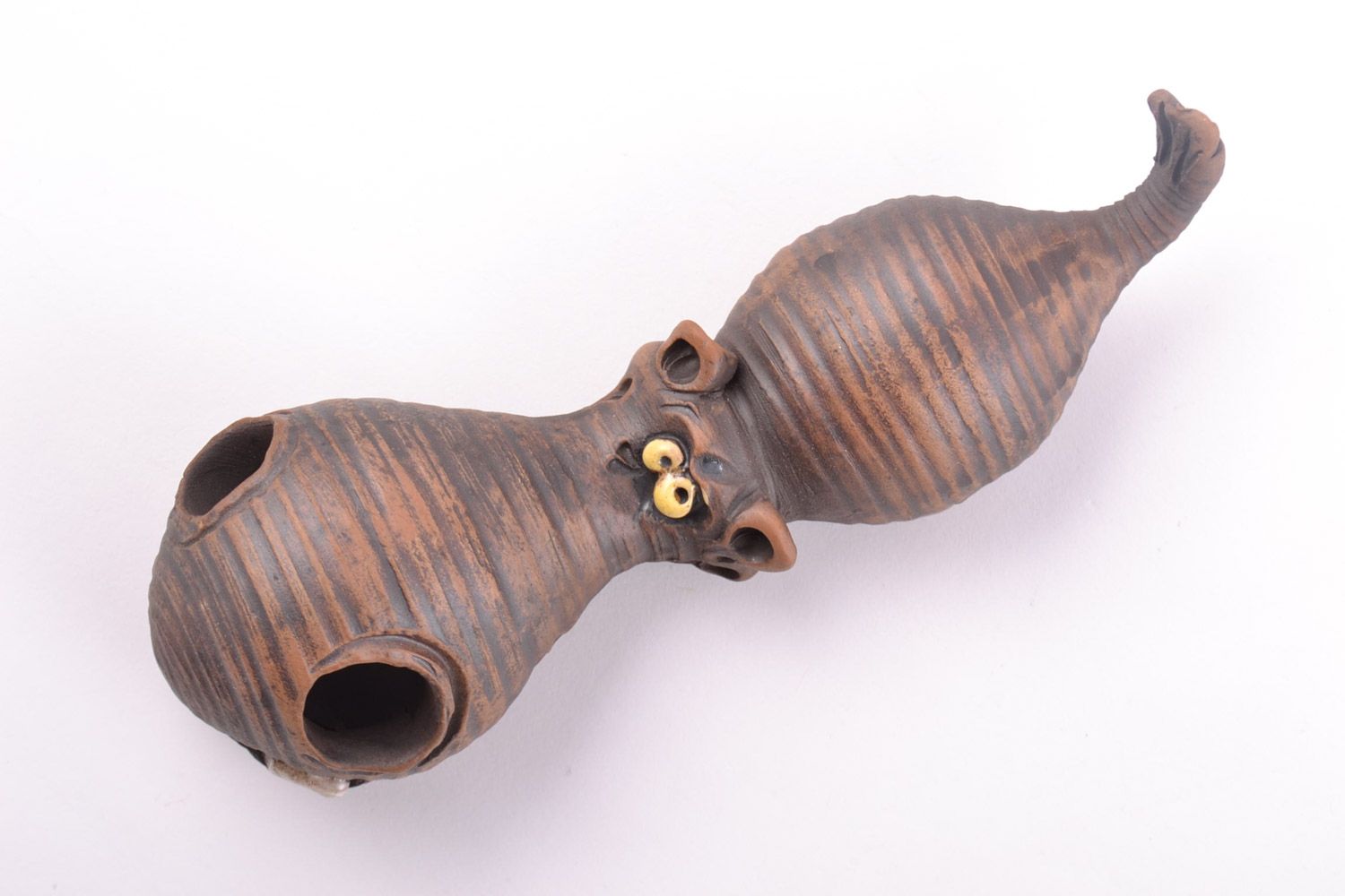 Figura cerámica artesanal con forma de hipopótamo decoración de mesa foto 2